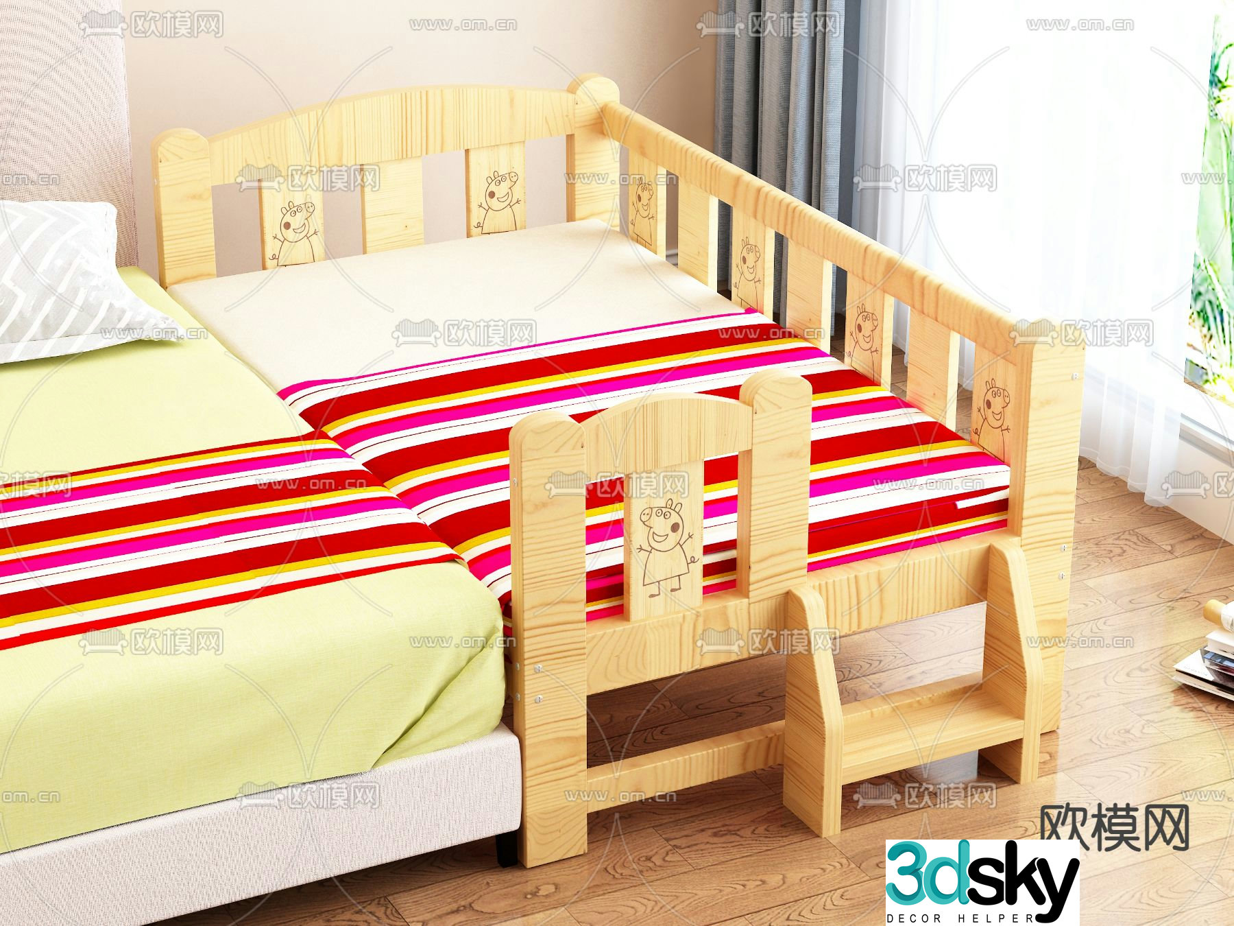 Modern children’s bed 3d model