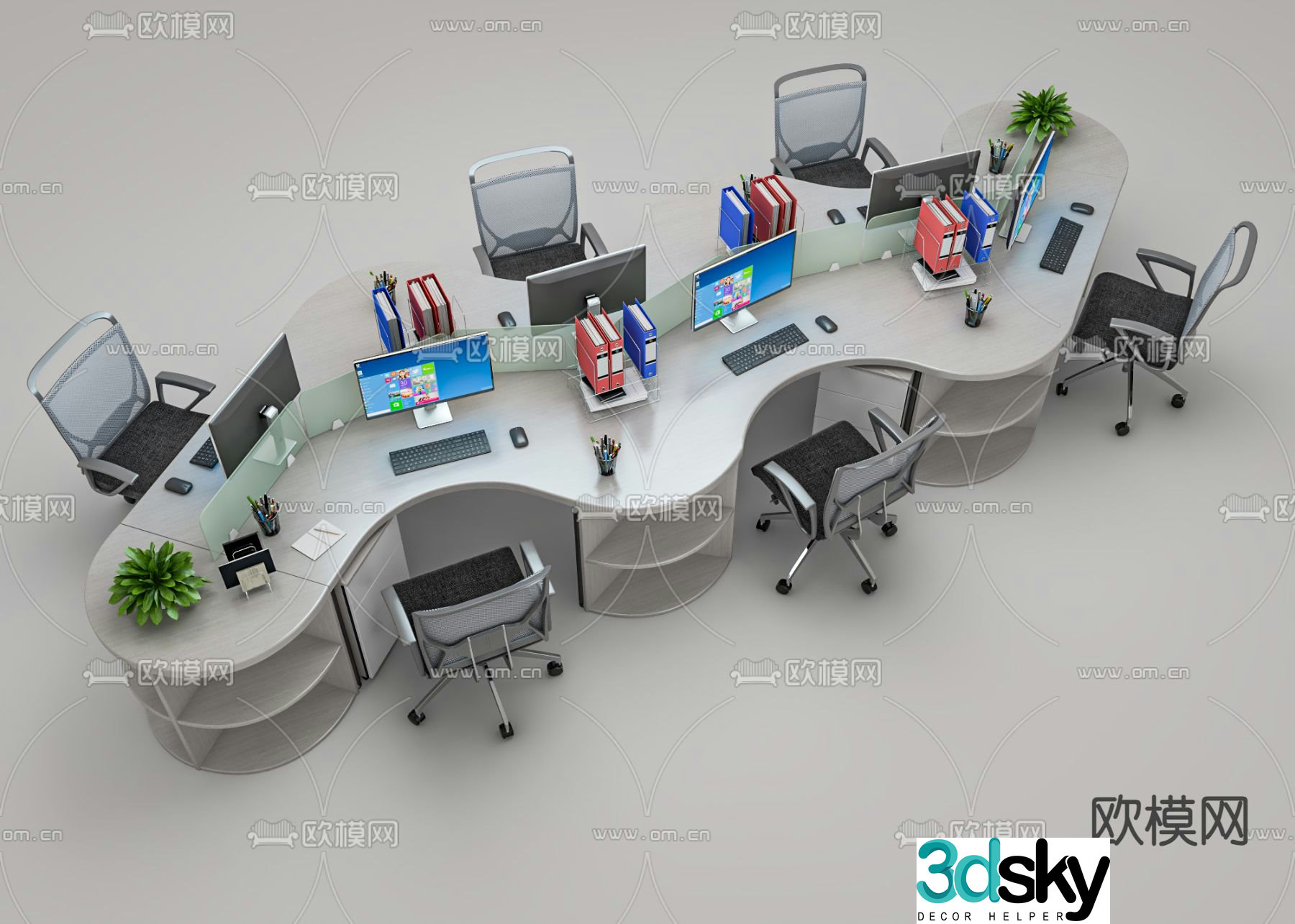 Special-shaped desk screen card slot 3D model