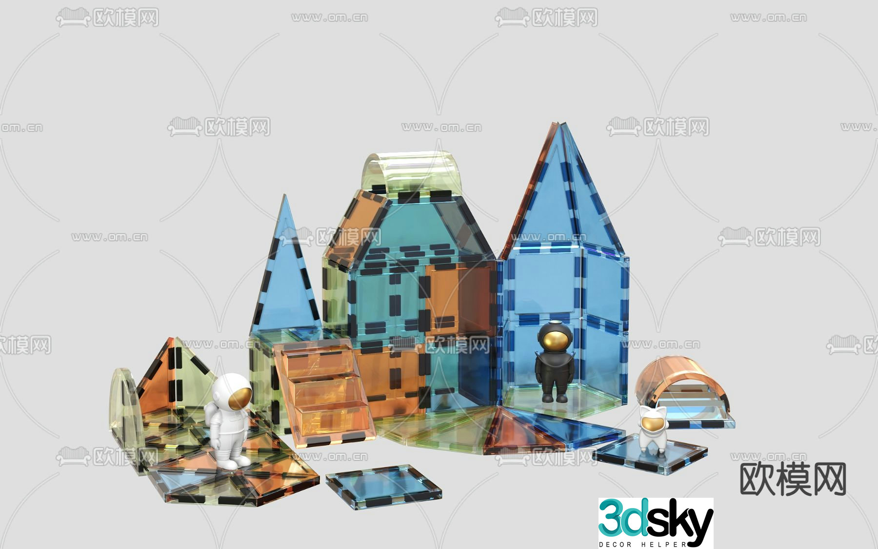 Children’s toys magnetic building blocks 3d model