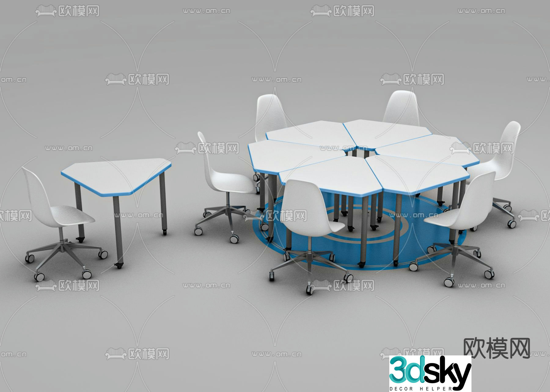 Conference table training table splicing table 3d model