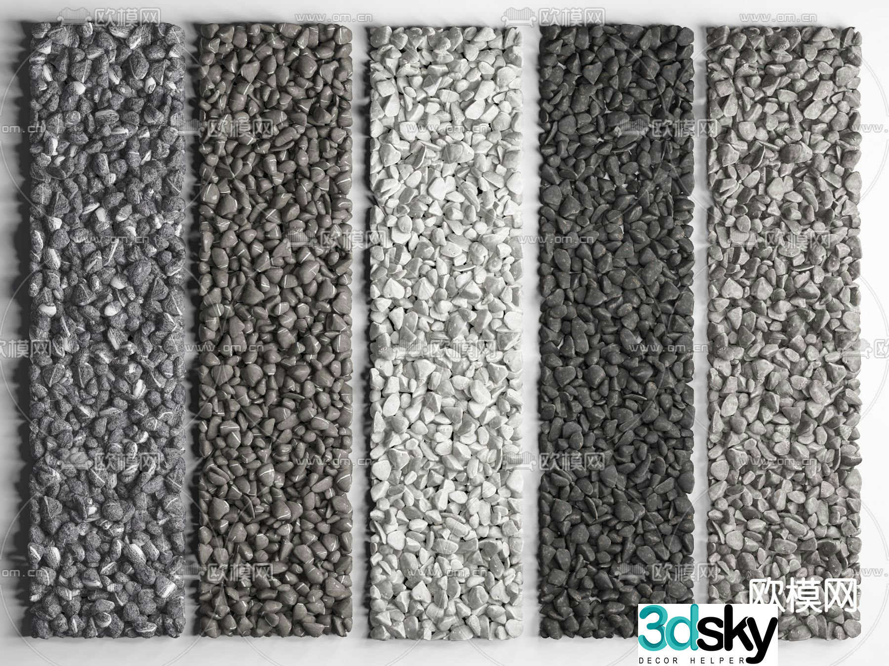 gravel cobblestone 3d model