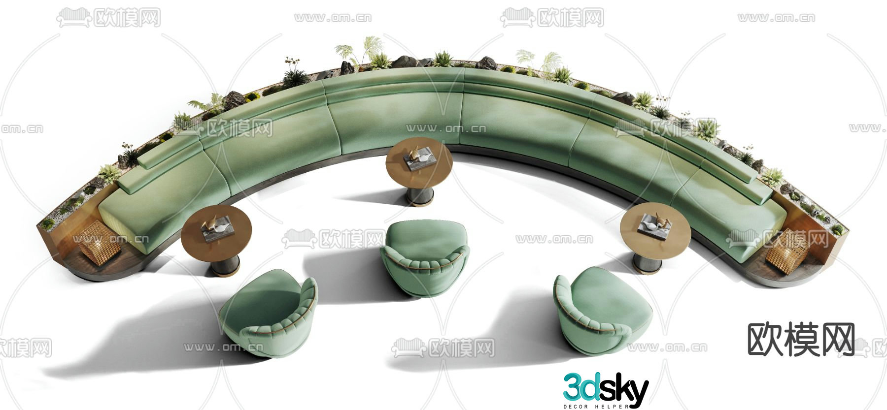 Office sofa lobby sofa public sofa 3d model