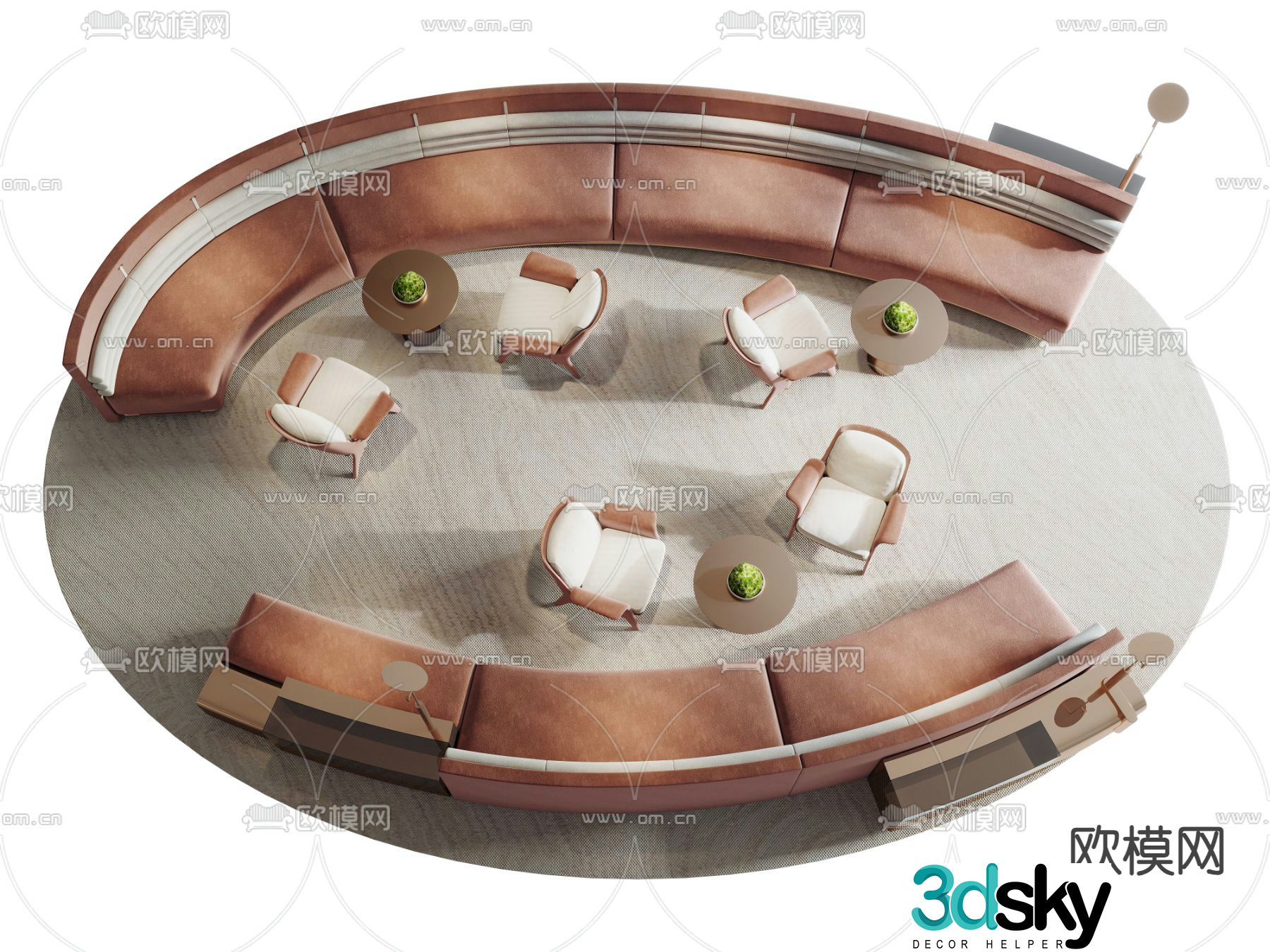 Office sofa lobby sofa public sofa 3d model
