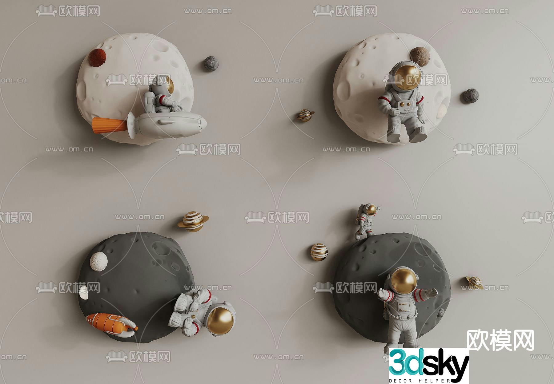 Astronaut wall decoration children’s hanging decoration 3d model