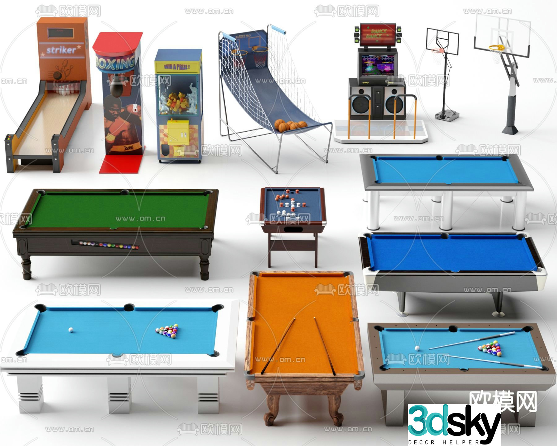 Billiards game machine shooting machine racing machine 3d model