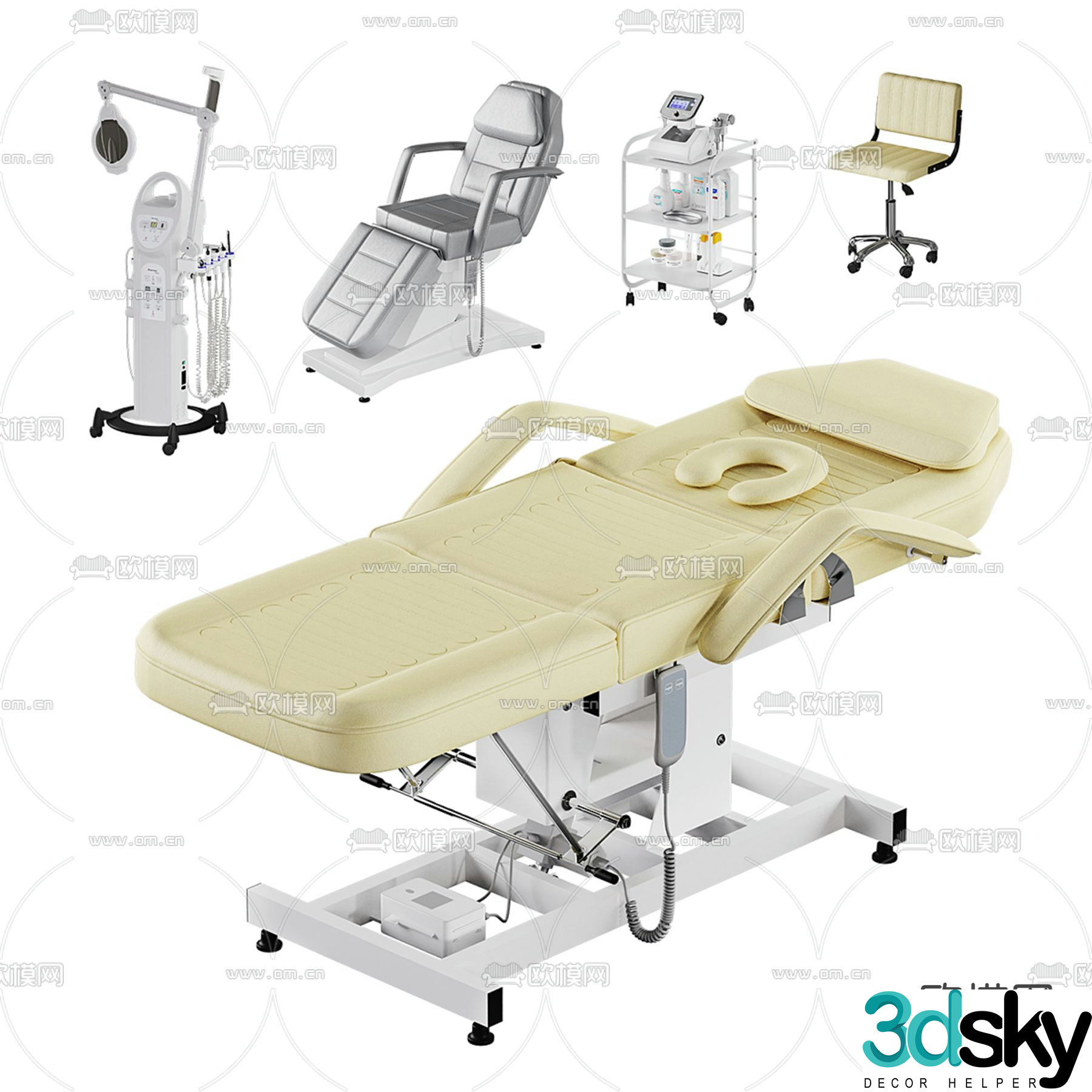 Dentist bed dental surgery bed 3d model