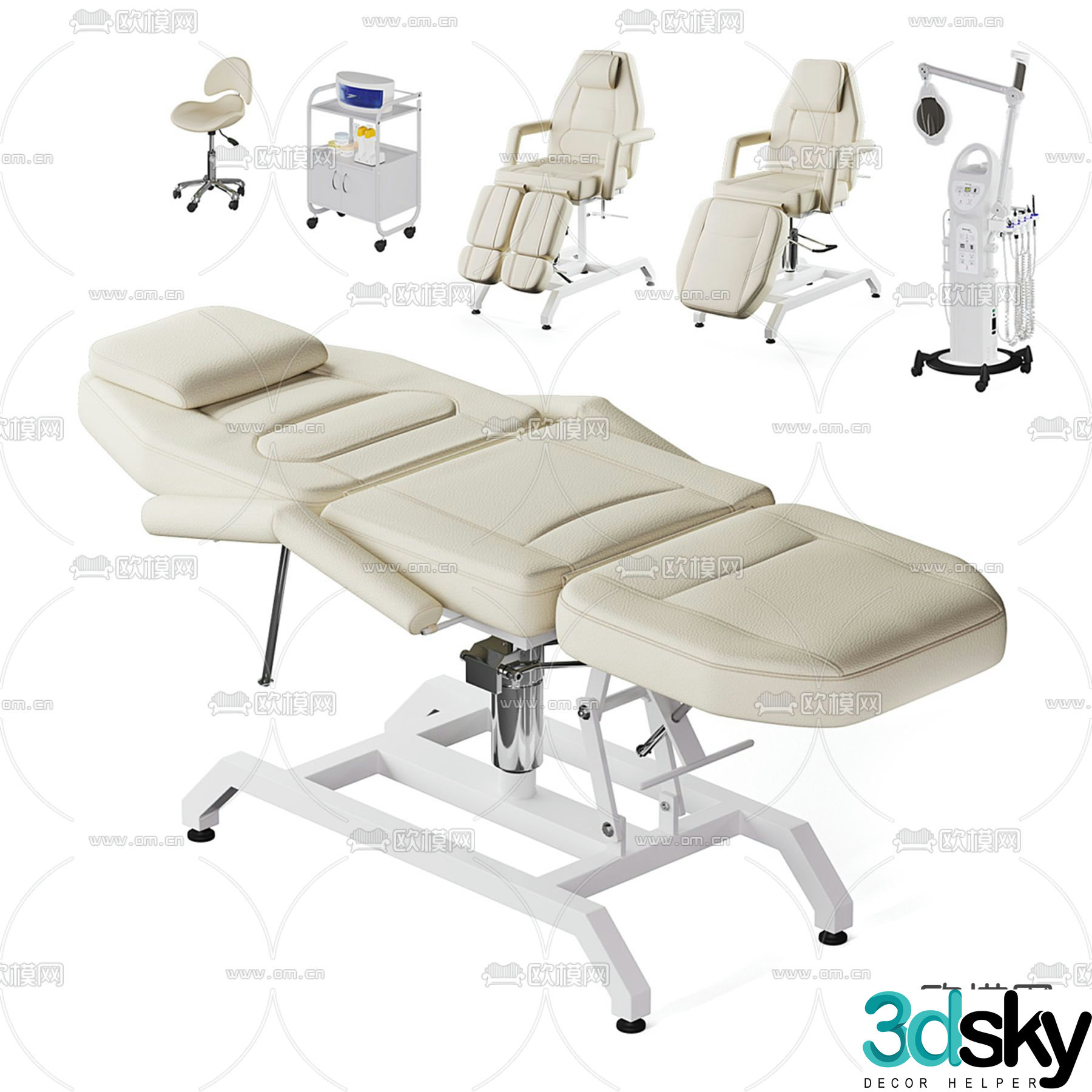 Dentist bed dental surgery bed 3d model