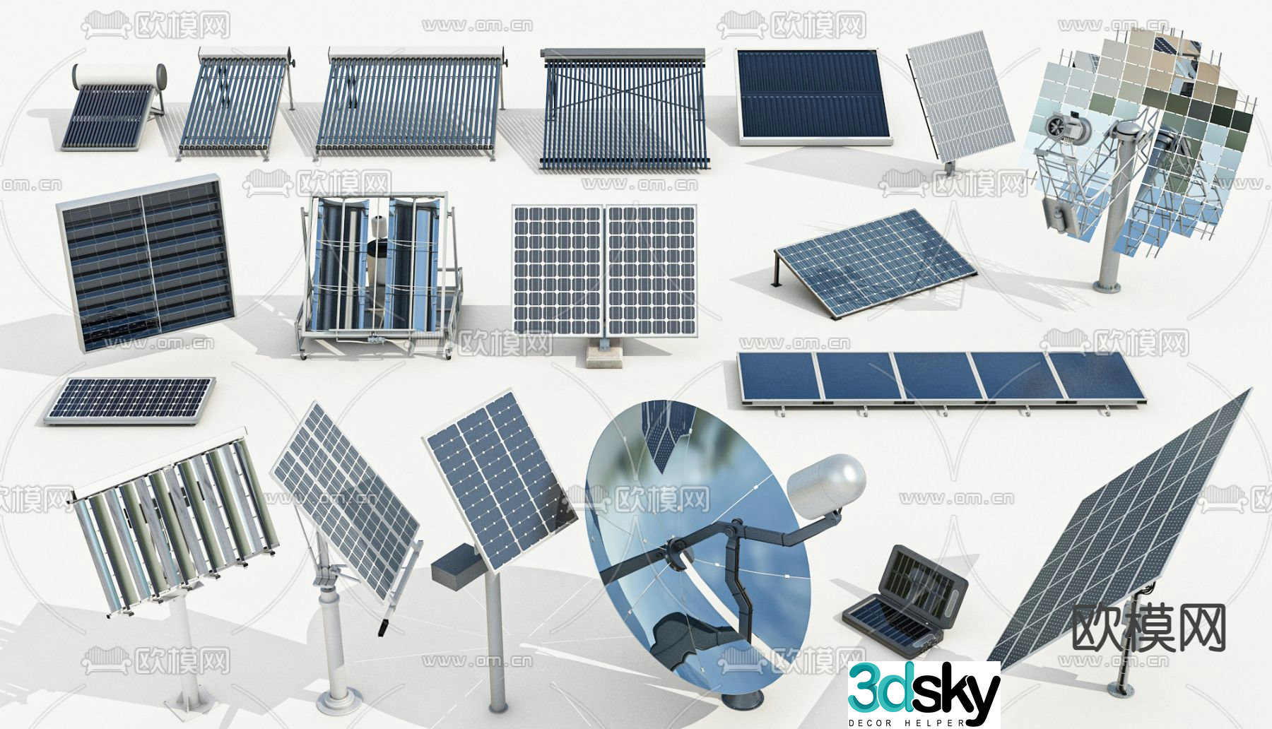 solar energy environmental protection equipment photovoltaic 3d model