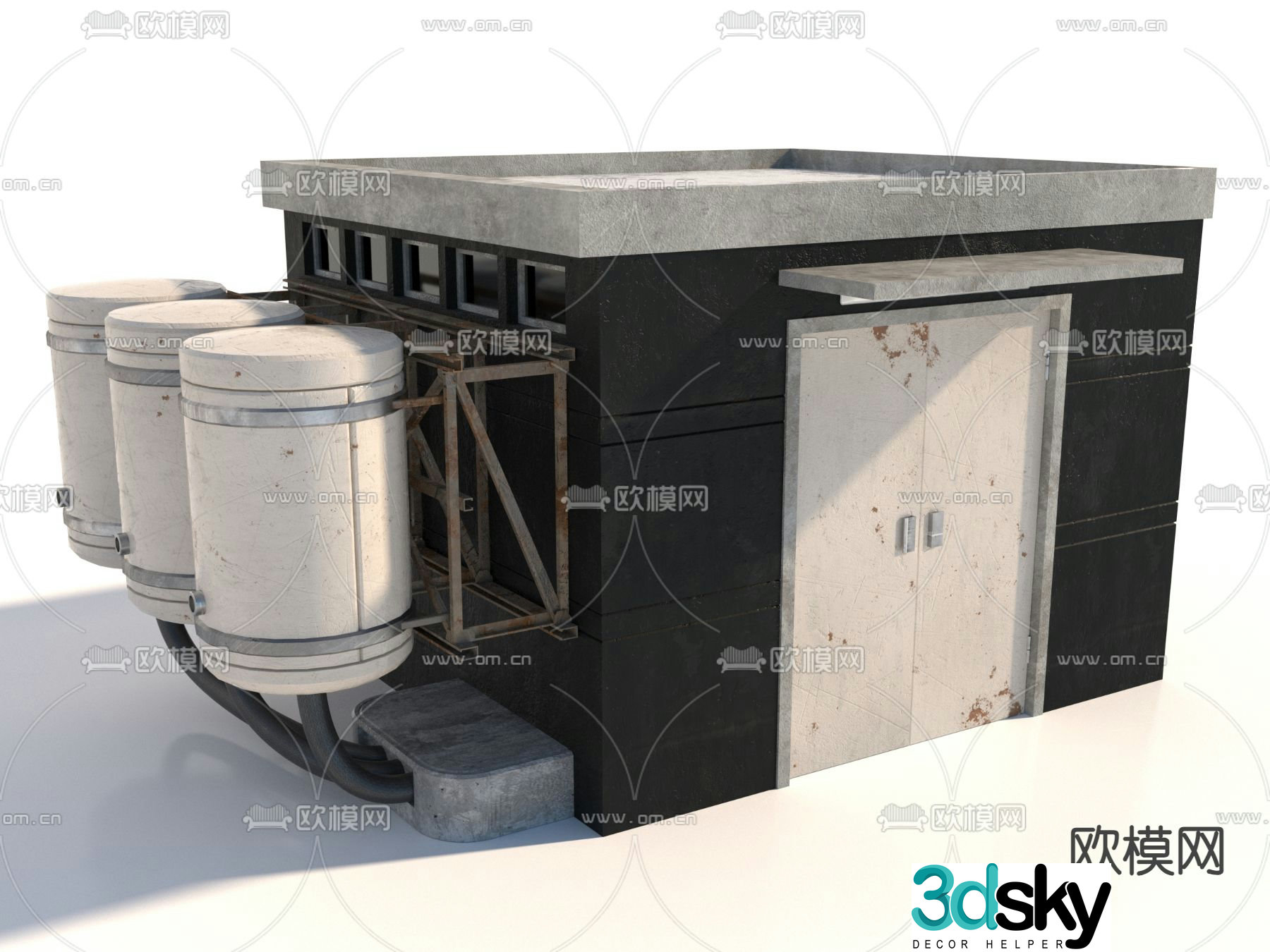 water tower water tank sealed tank 3d model