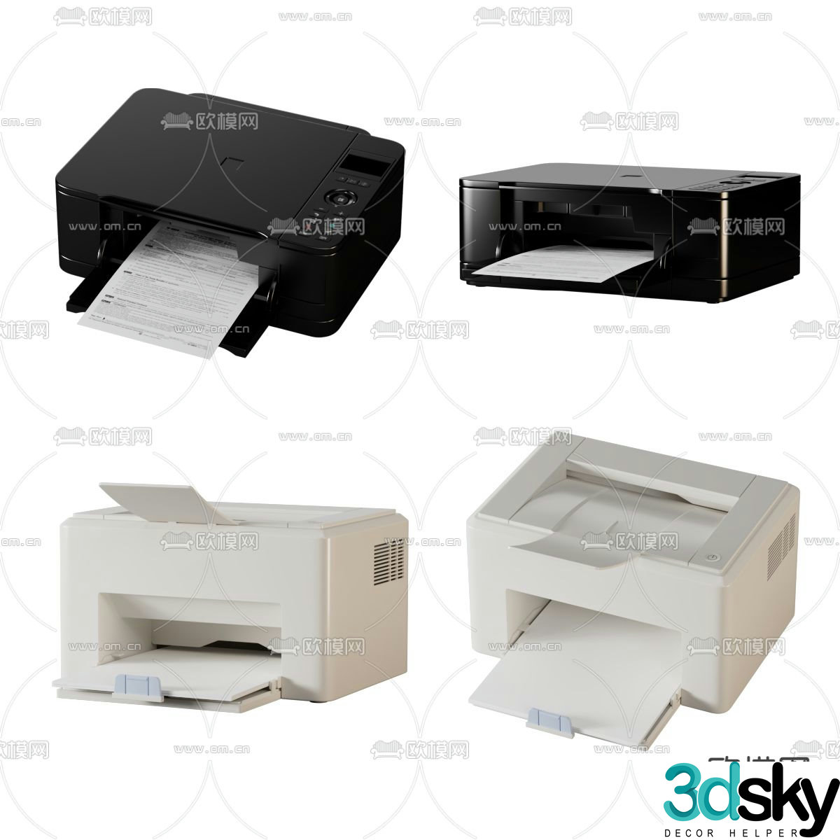 printer copier 3d model