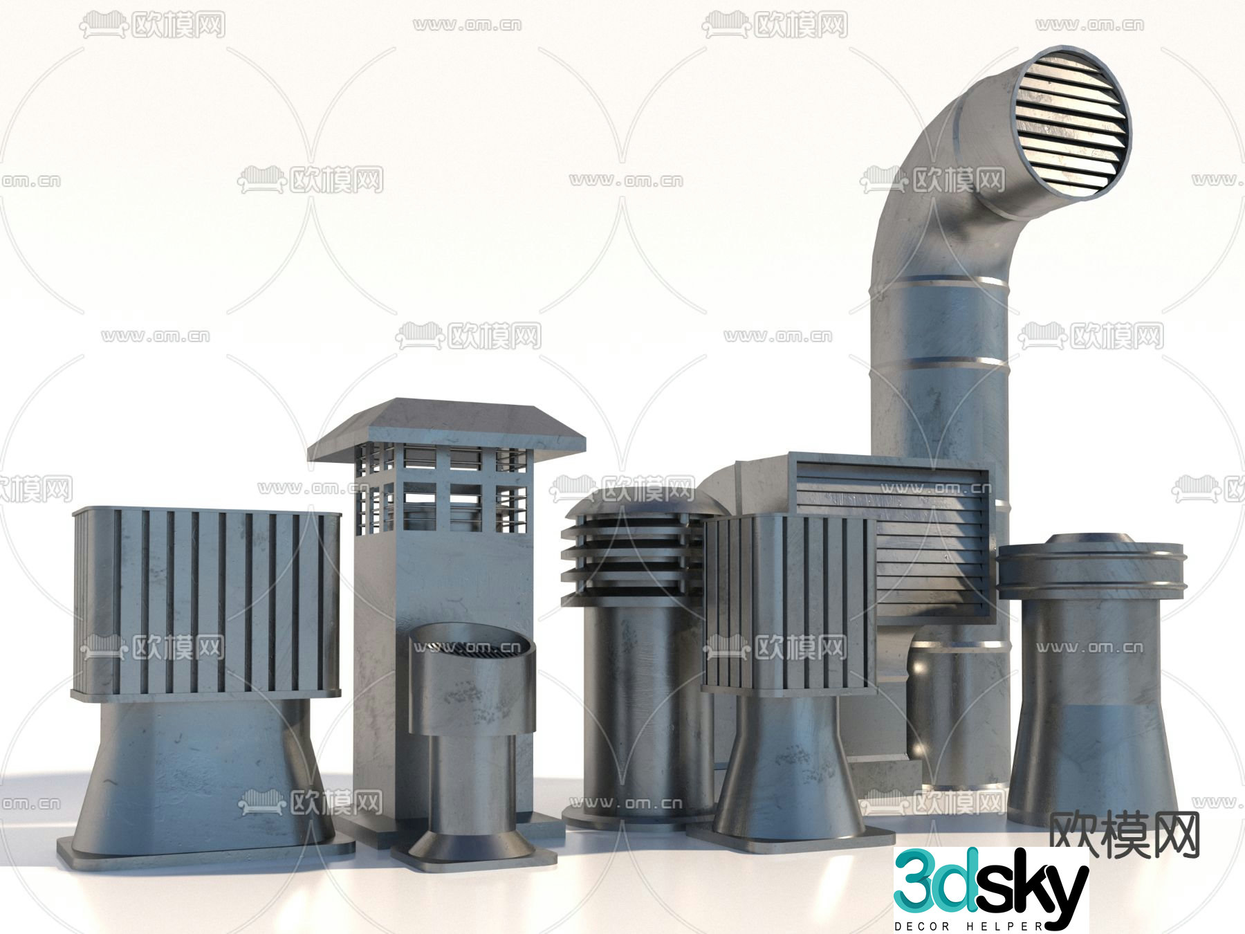 Public facilities vent ventilation fan air outlet 3d model