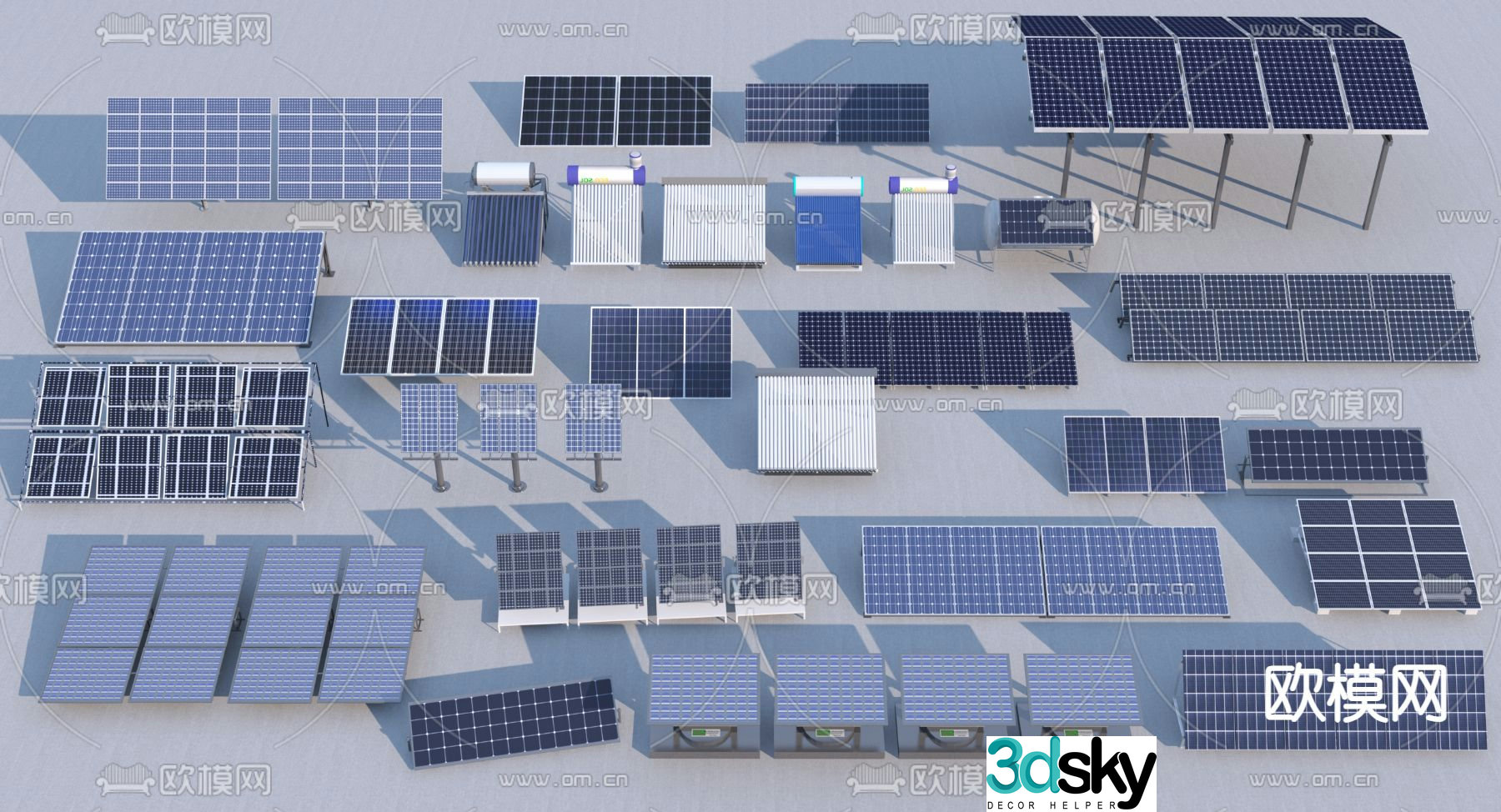 Solar power panel, photovoltaic panel, battery panel 3d model
