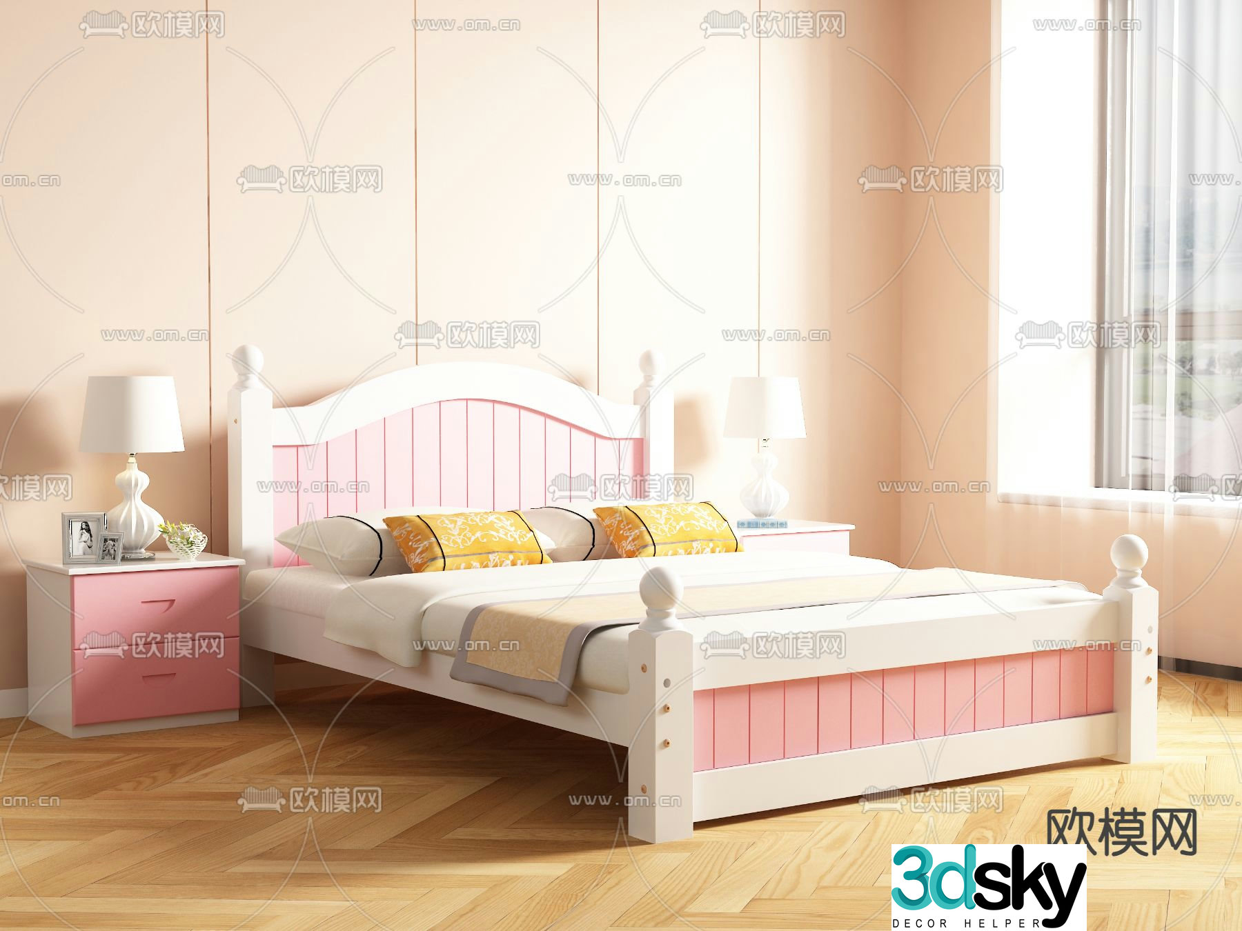 Nordic children’s bed 3d model