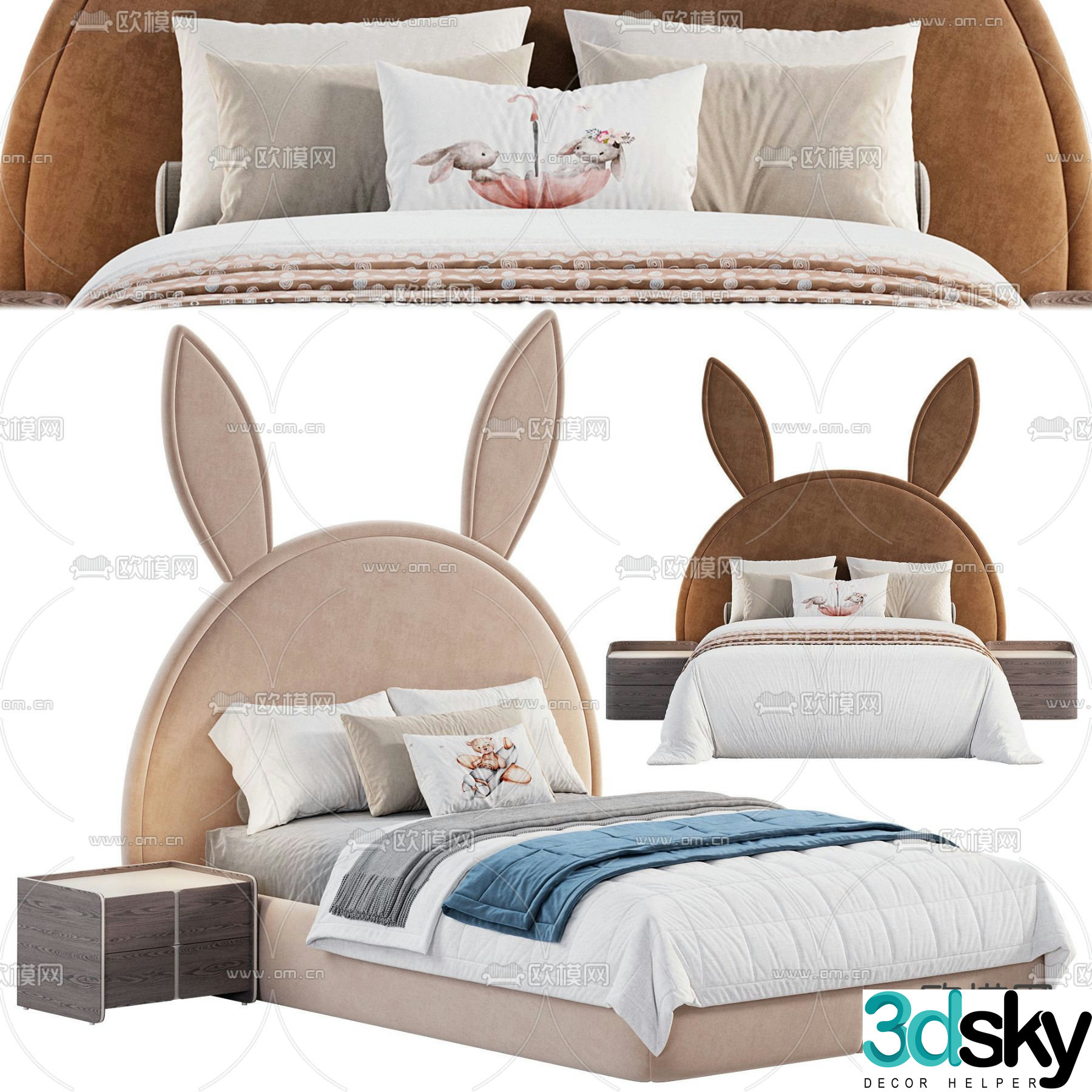 Children’s bed cartoon bed 3d model