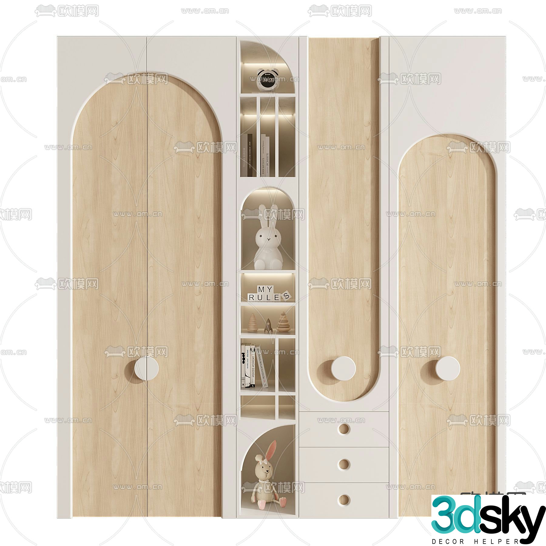 Children’s wardrobe storage cabinet 3d model