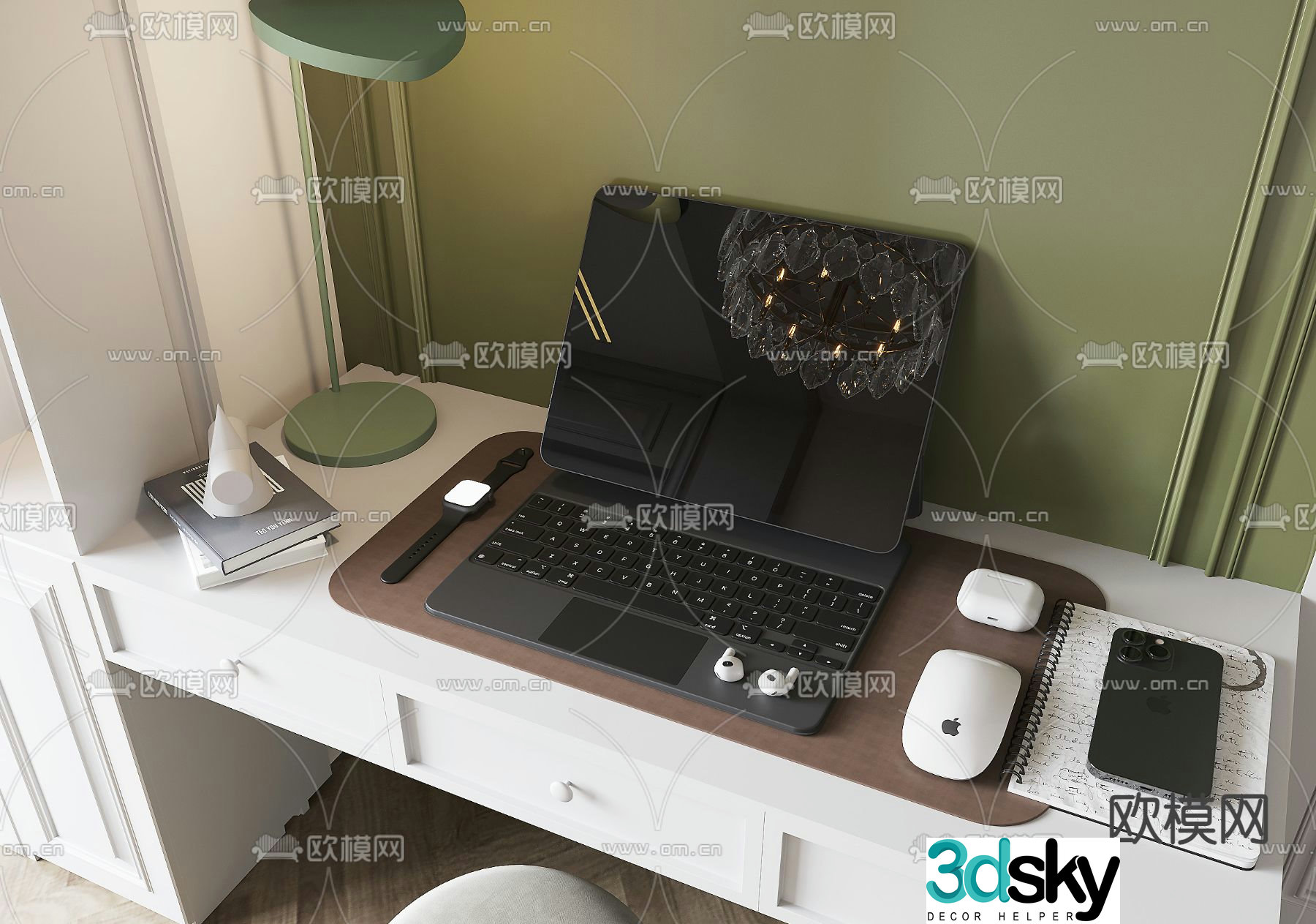 Desktop ornaments computer mobile mouse 3d model