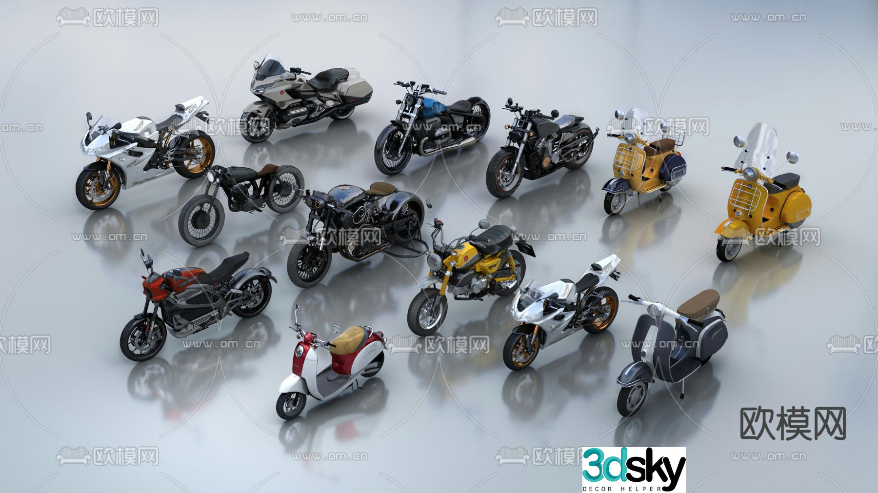 motorcycle electric car 3d model