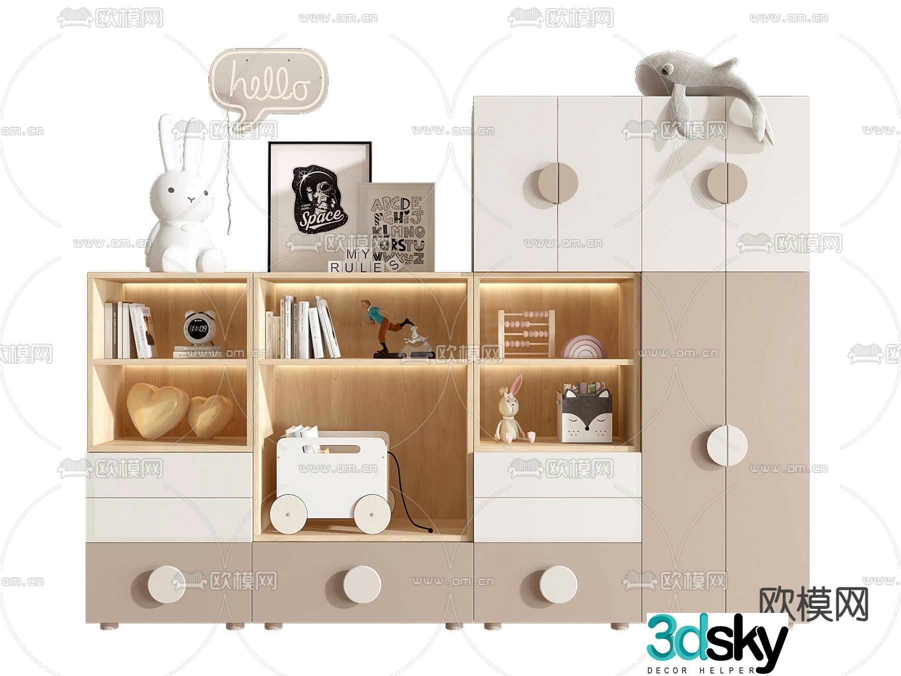 Children’s cabinet toy cabinet storage cabinet 3d model