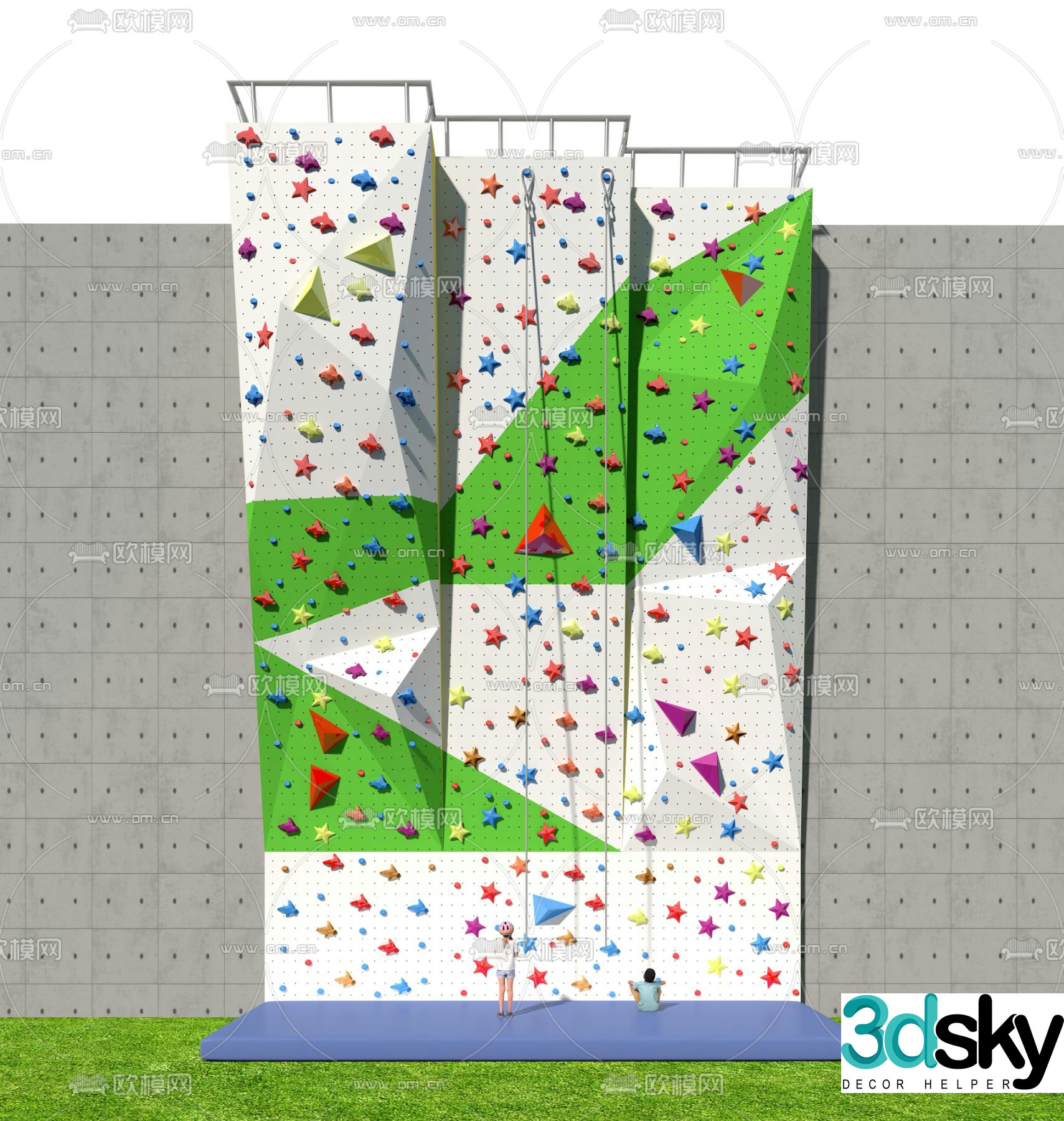 Rock climbing wall 3d model