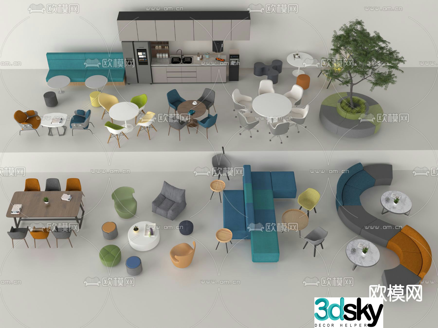 Lobby sofa public sofa 3d model