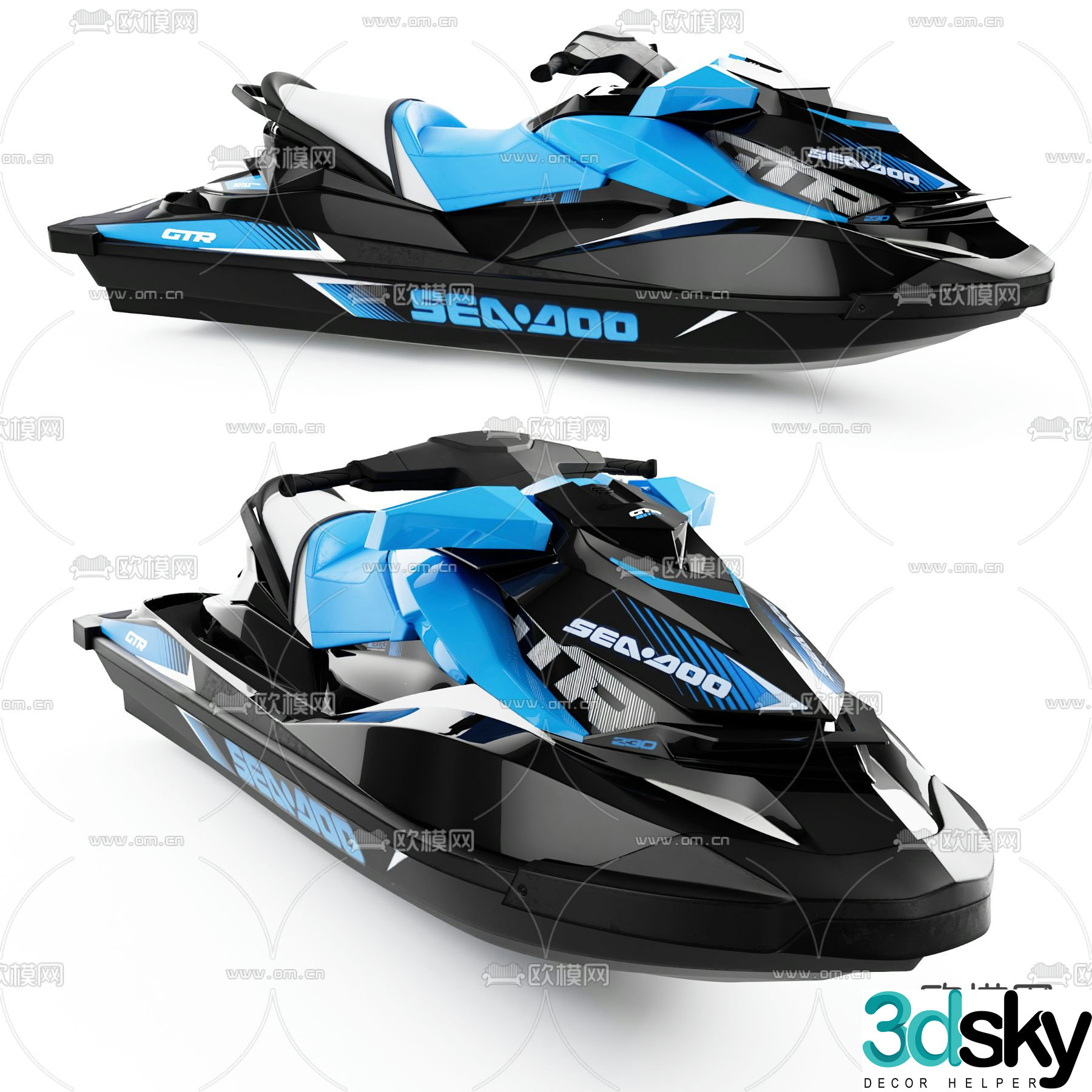 yacht speedboat motorboat 3d model