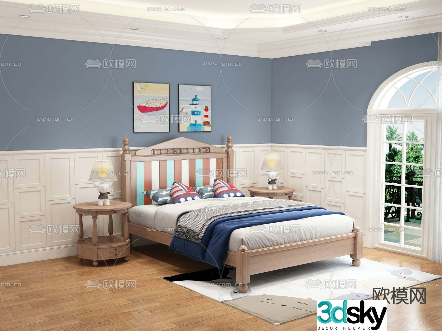 American children’s bed 3d model
