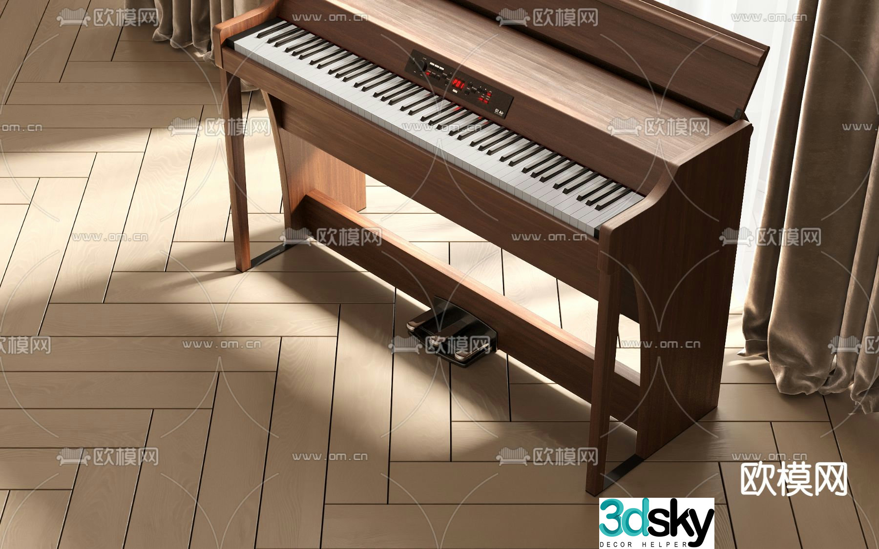 piano electronic keyboard 3d model