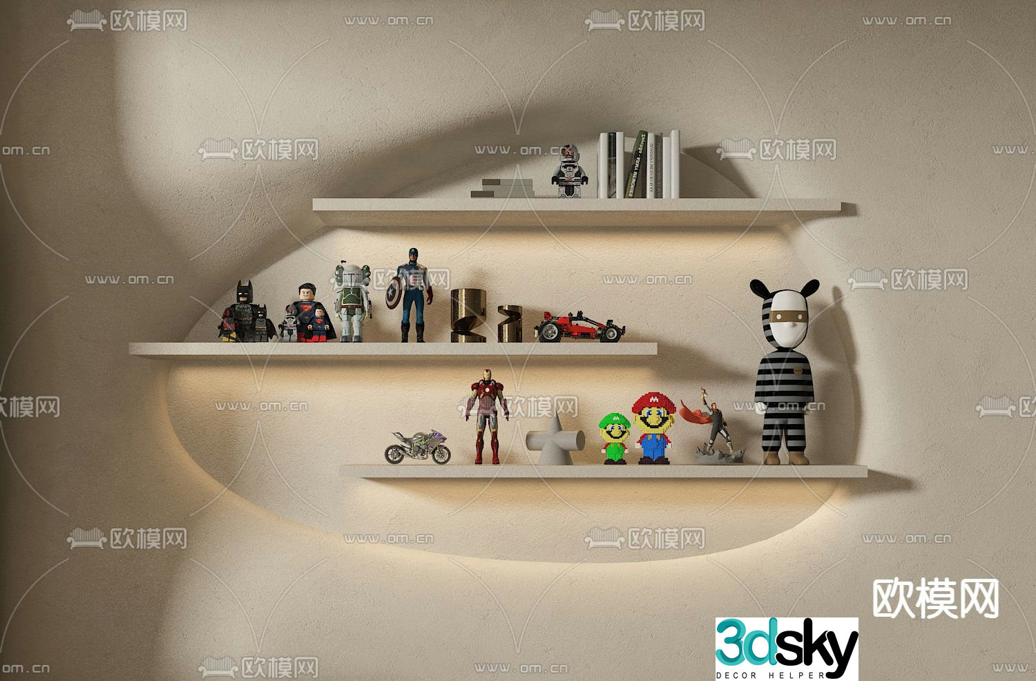Children’s accessories Marvel figures Mario sculptures dolls books 3D model