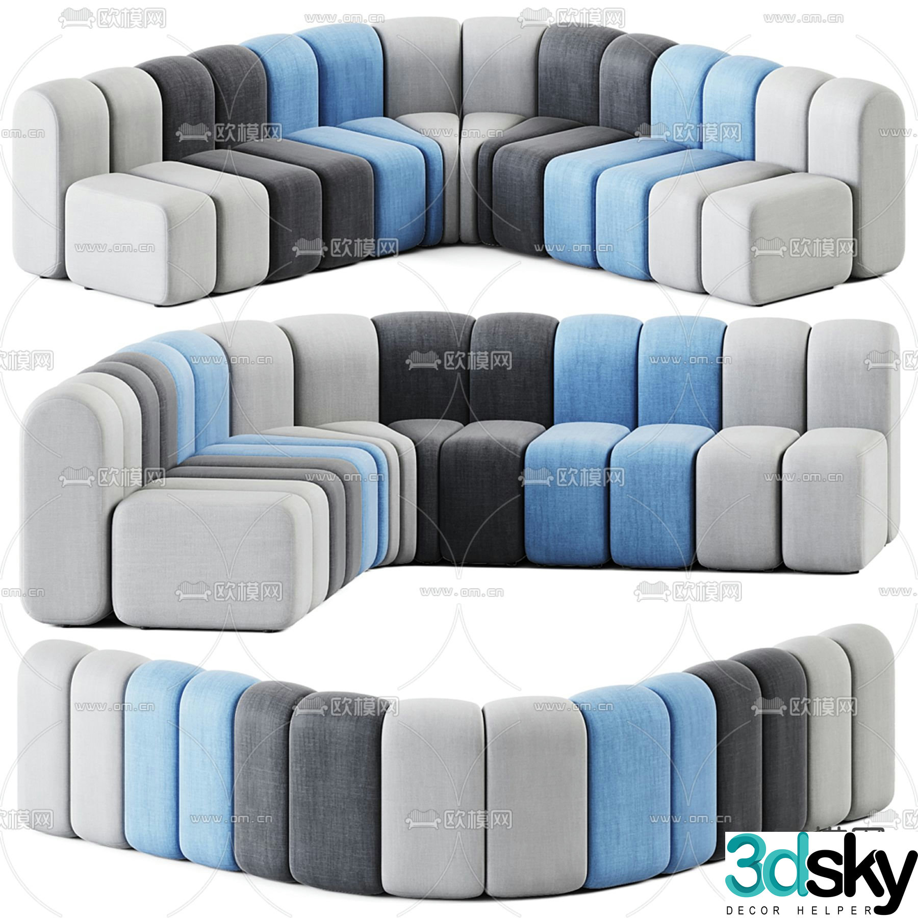 Bla Station office sofa lobby sofa public sofa 3d model