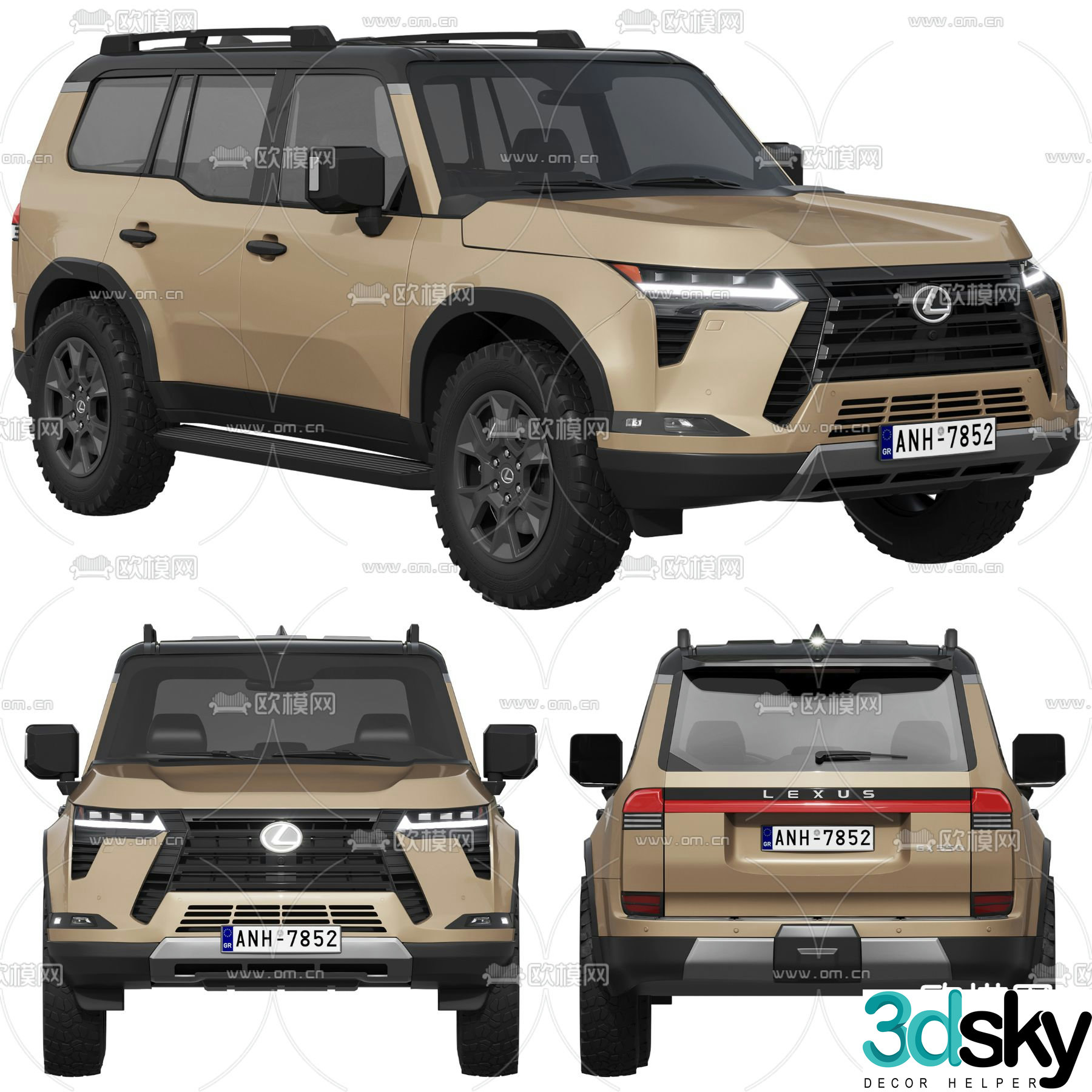 Lexus car off road vehicle 3d model