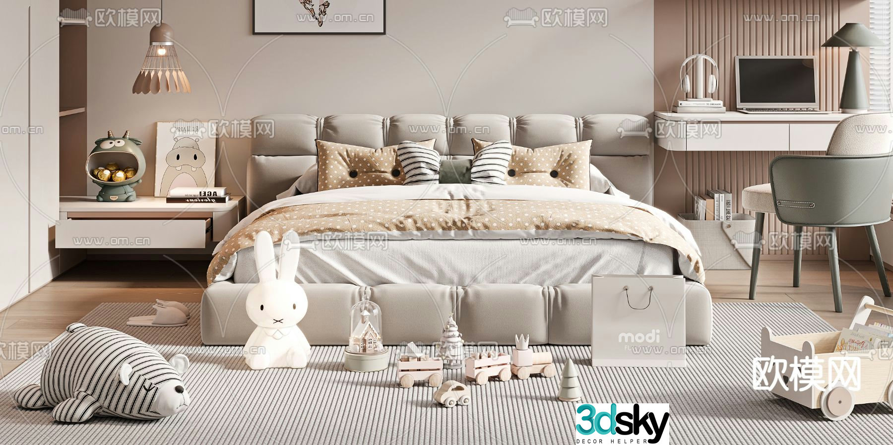 Modern children’s bed 3d model