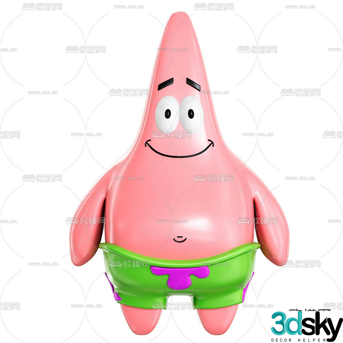 Patrick Star Toy Doll Sculpture Figure 3D Model