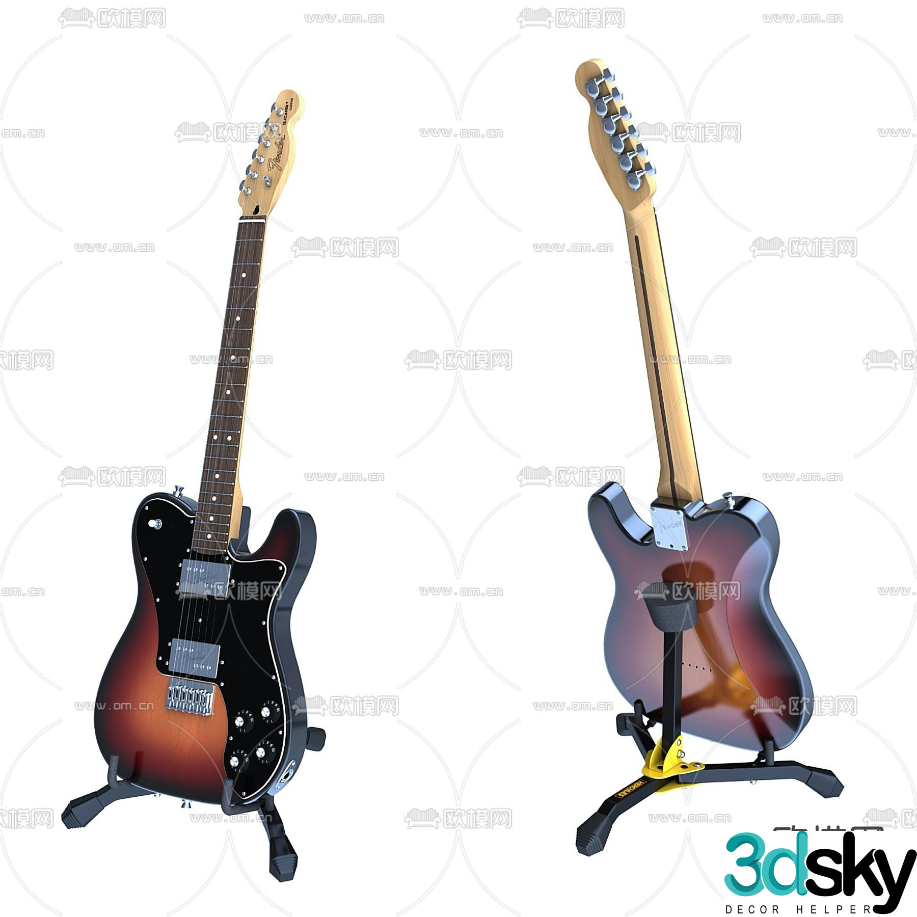 guitar musical instrument 3d model