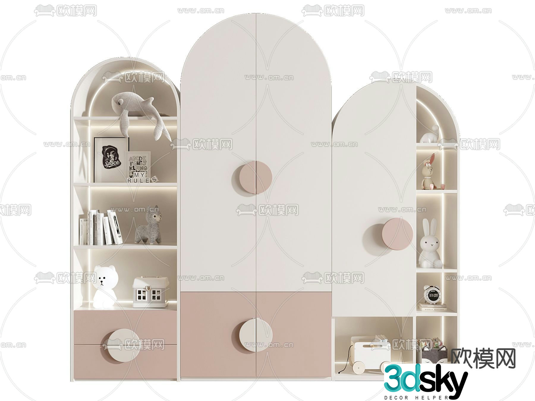 Children’s wardrobe storage cabinet 3d model