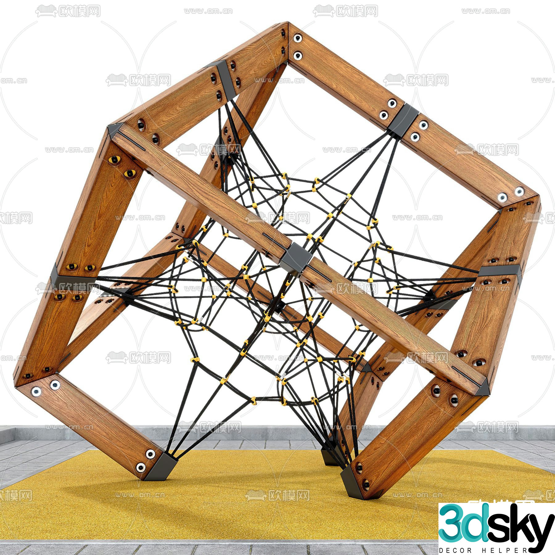 Children's play rope cube amusement equipment 3d model