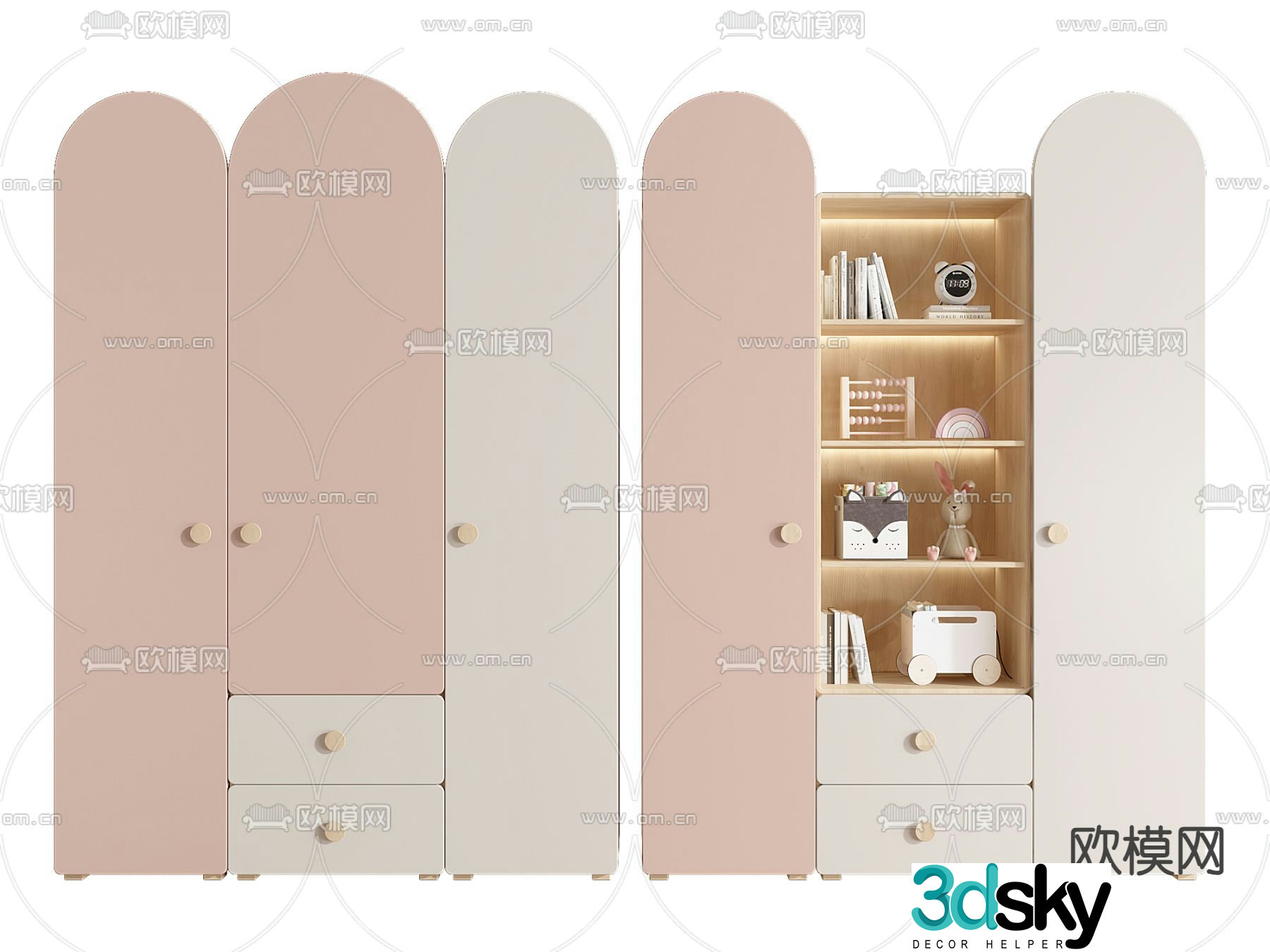 Children’s wardrobe storage cabinet 3d model