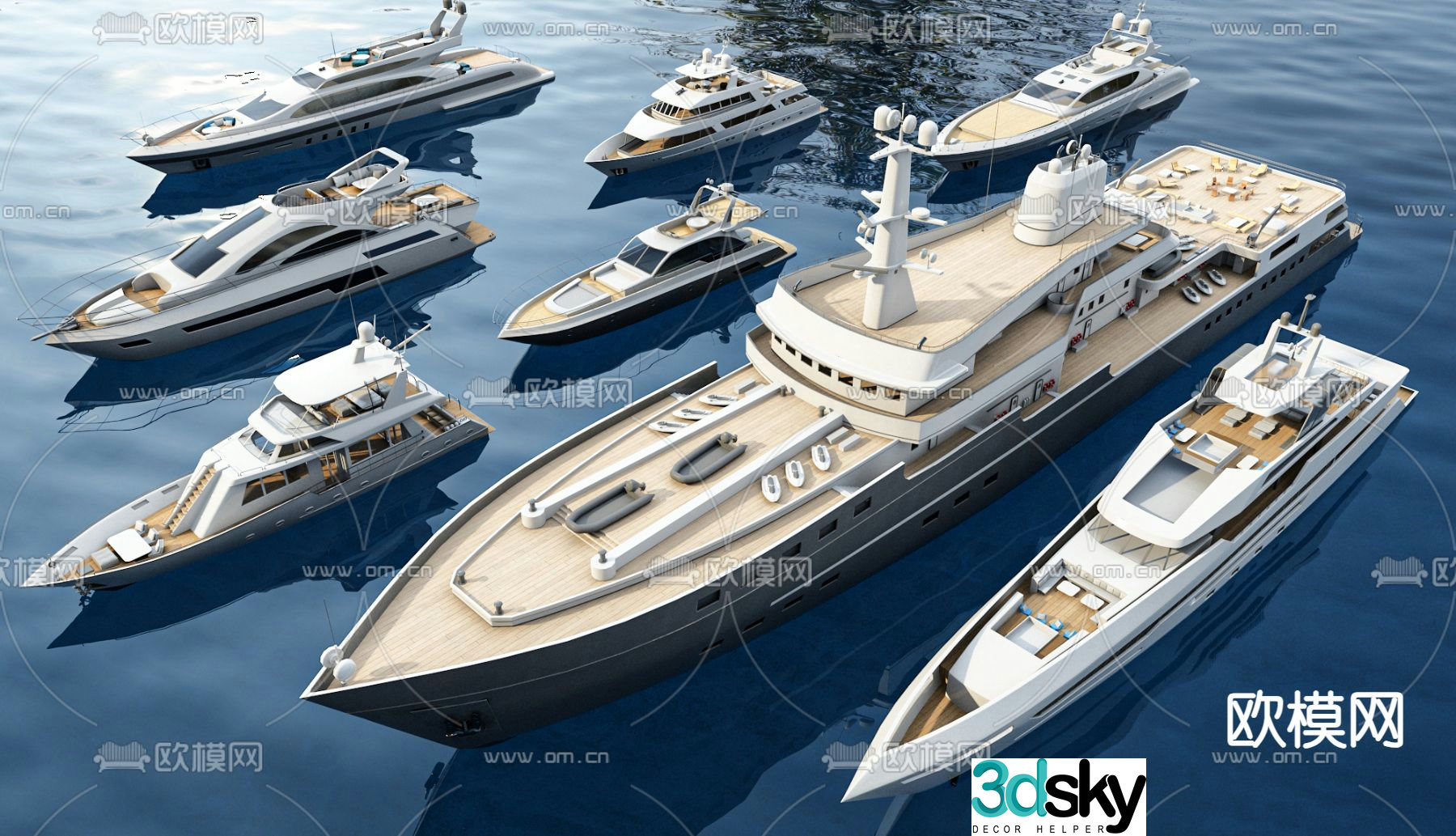 yacht speedboat cruise 3d model