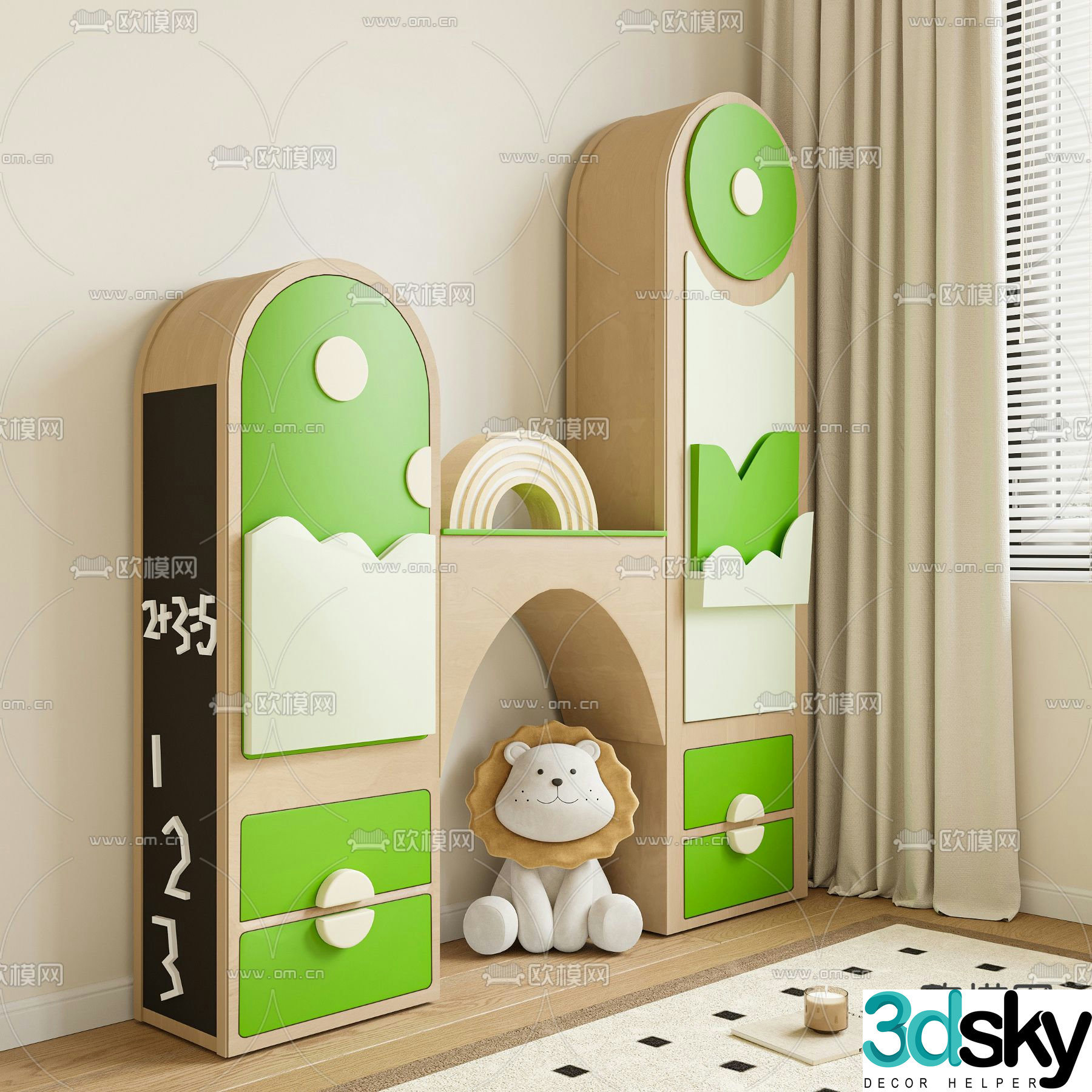 Porro children’s wardrobe 3d model
