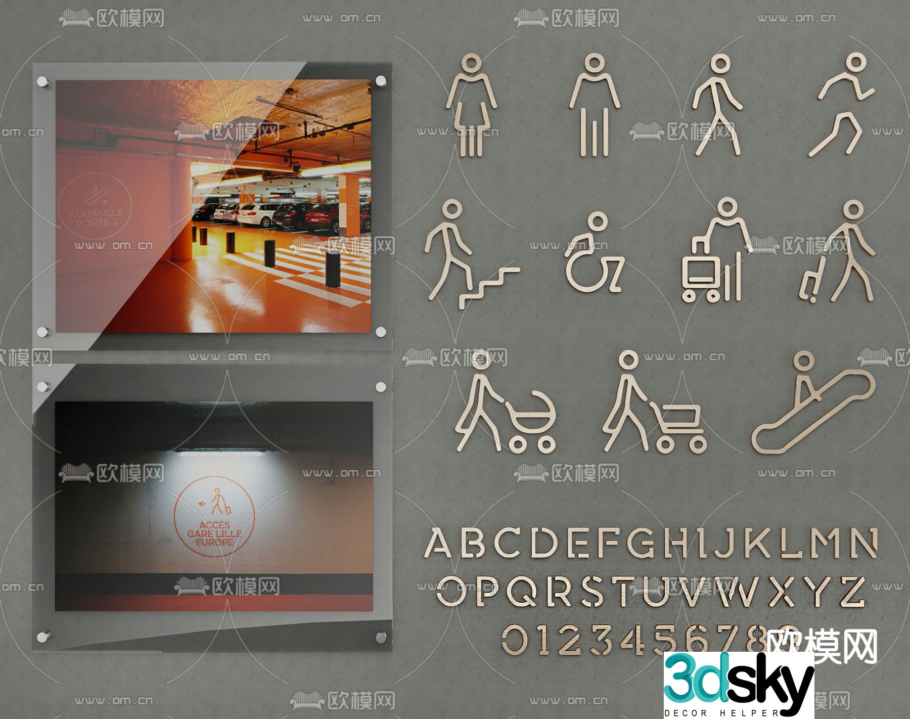 Guide sign, sign, logo icon 3d model