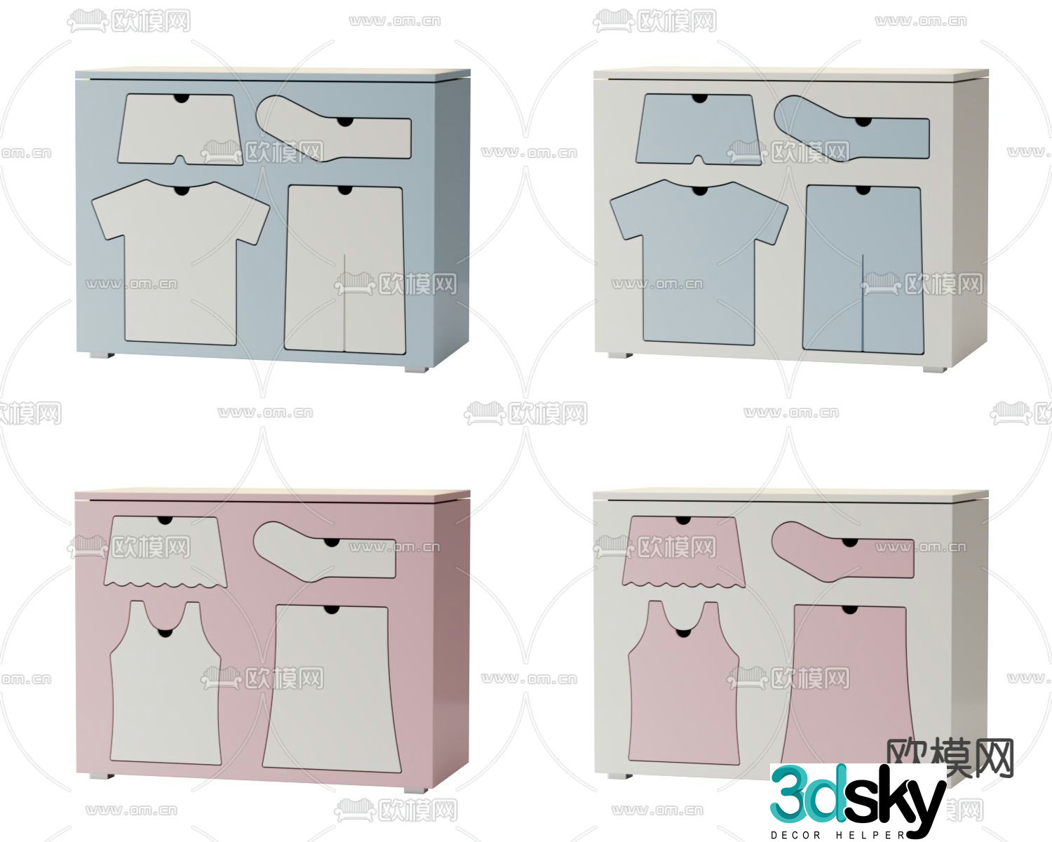 Children’s cabinet storage cabinet 3d model