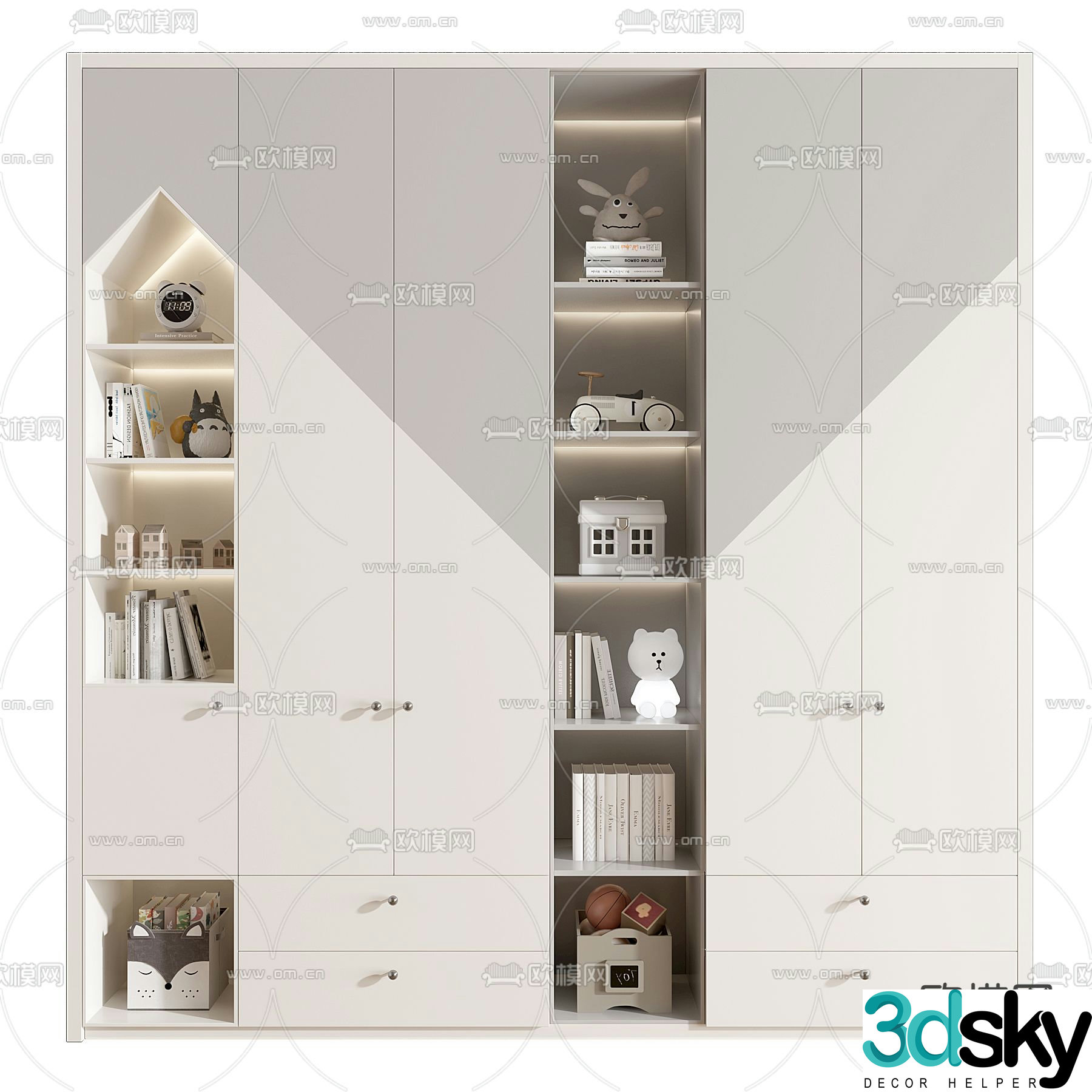 Children’s wardrobe storage cabinet 3d model