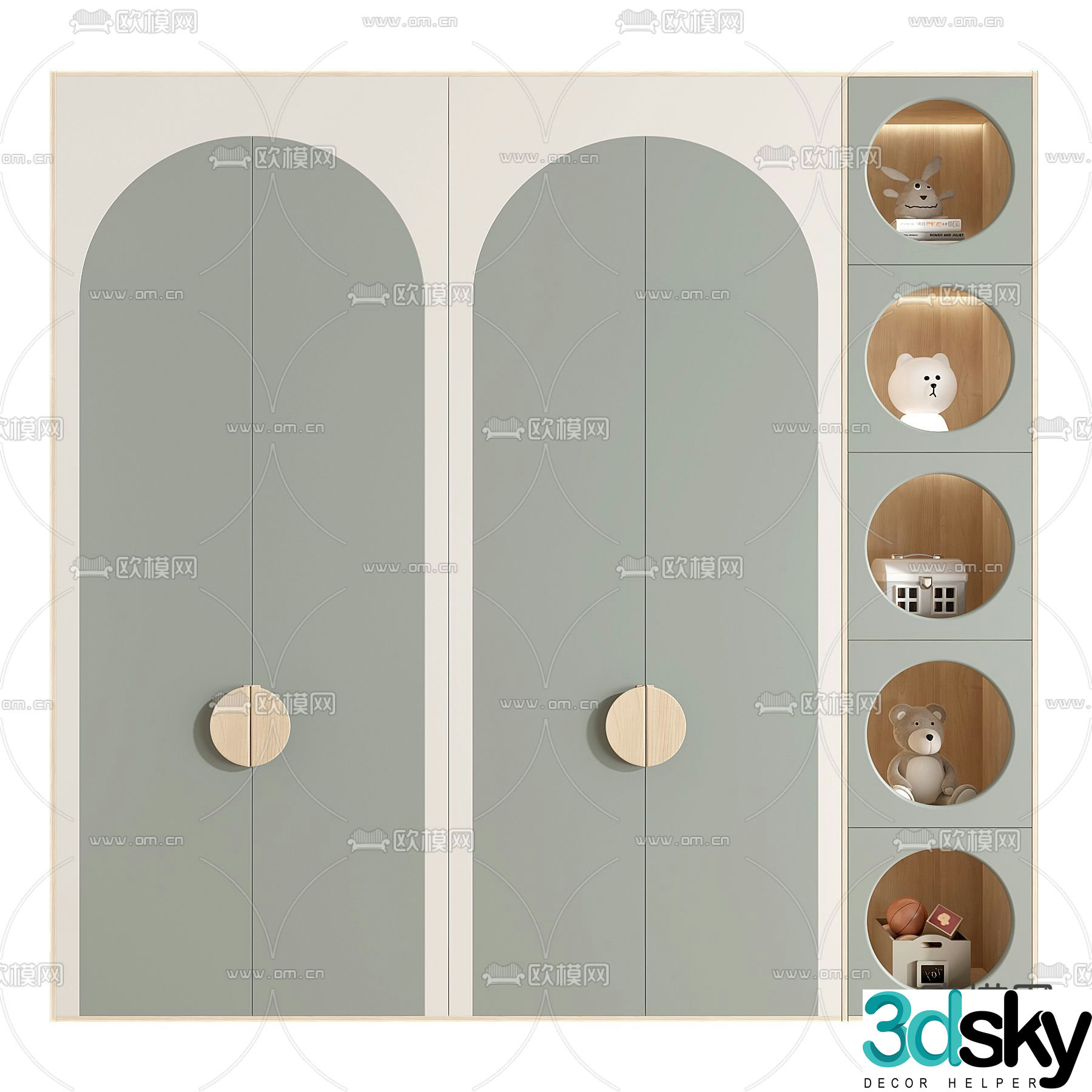 Children’s wardrobe storage cabinet 3d model