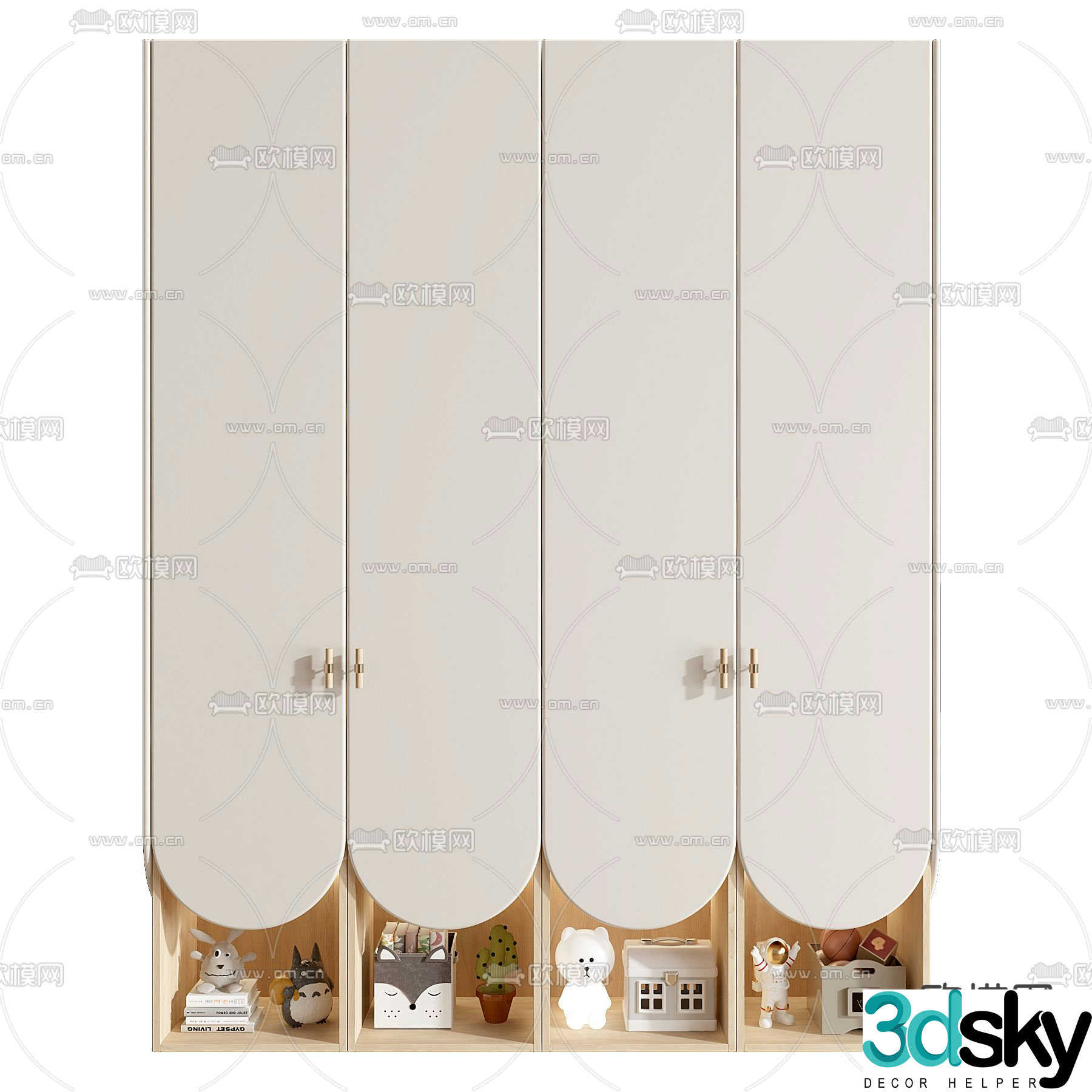 Children’s wardrobe storage cabinet 3d model