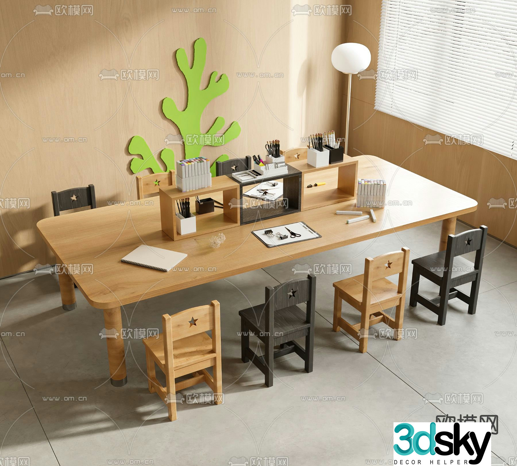 Children’s table and chair 3d model