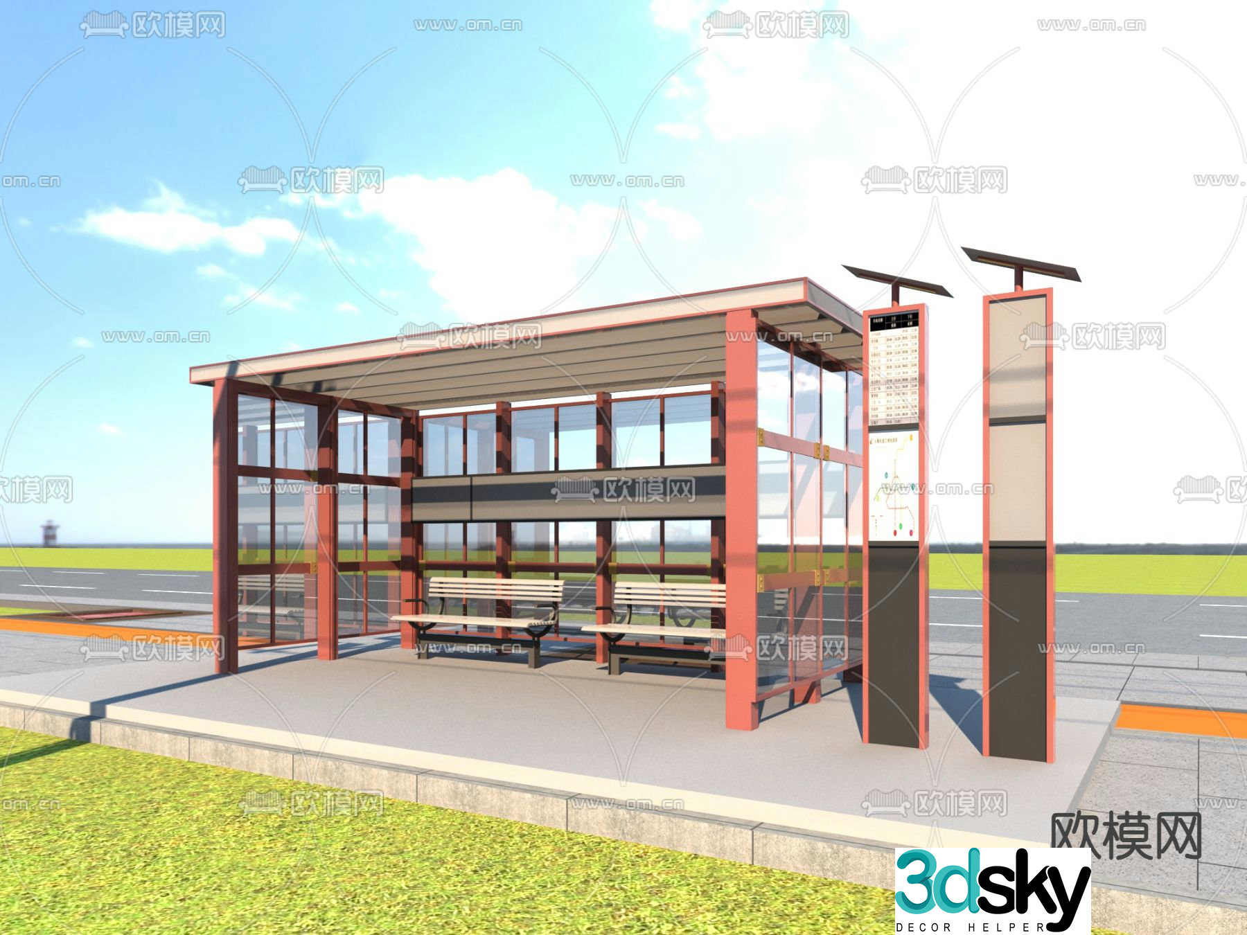 bus stop 3d model