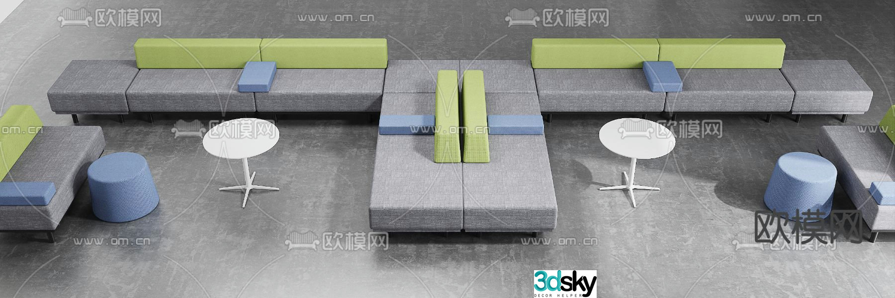 Office sofa lobby sofa public sofa 3d model