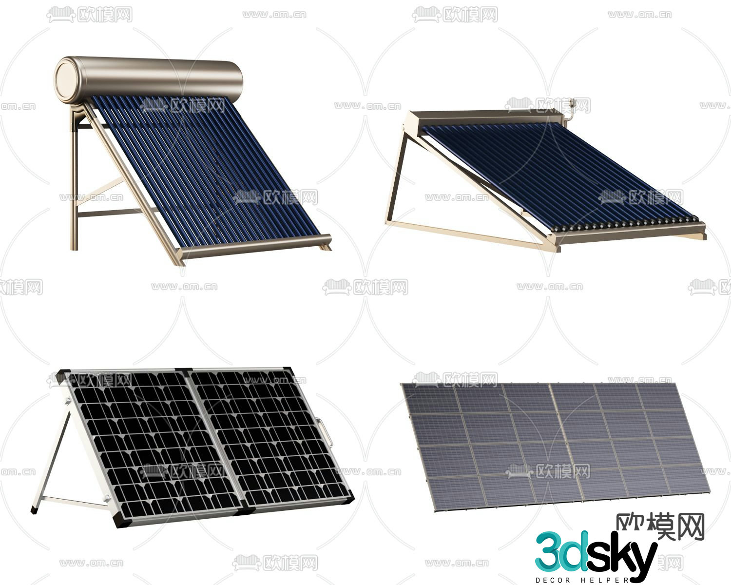 Solar panel power generation panel 3d model