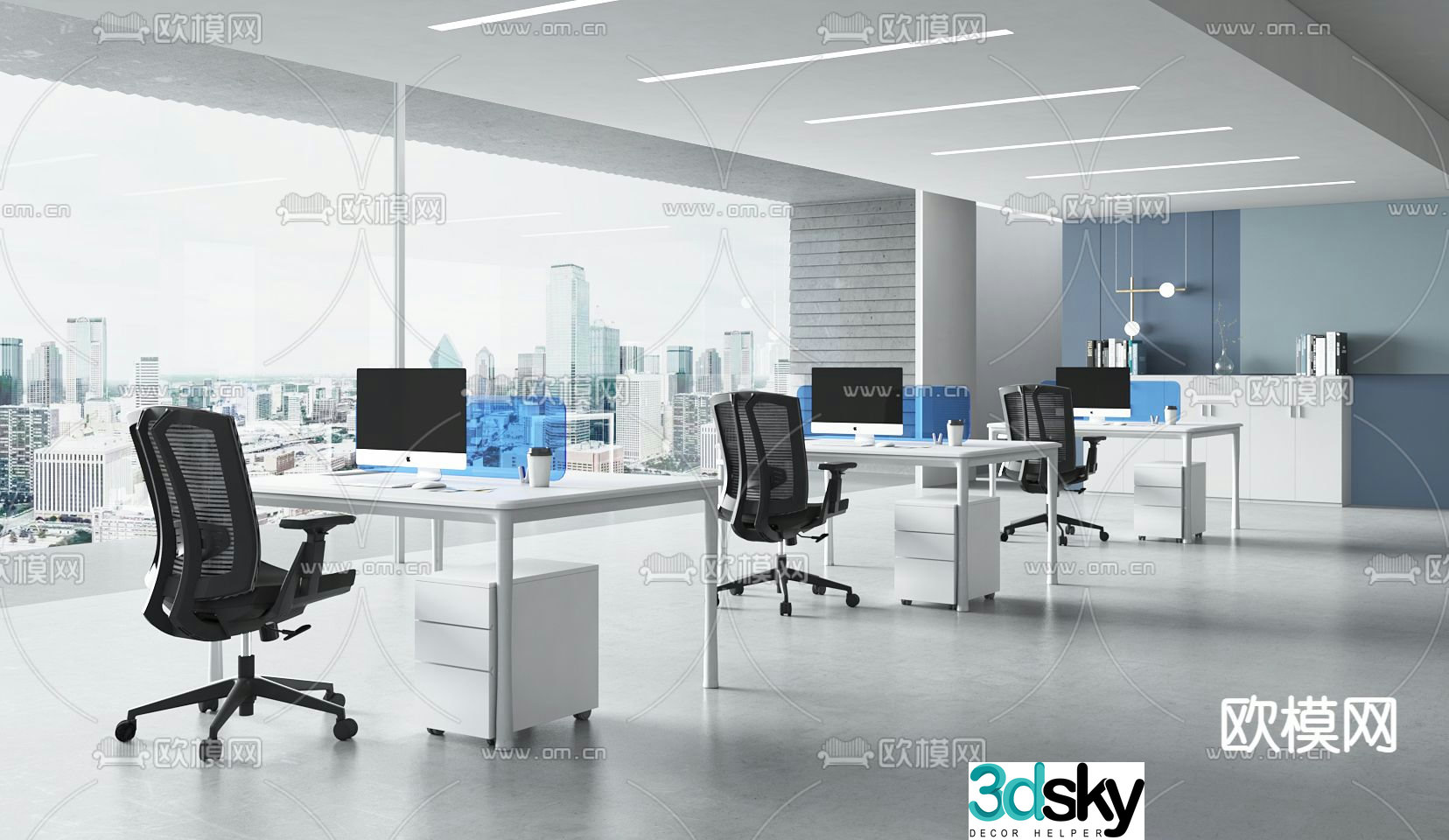 Card space desk workstation 3D model