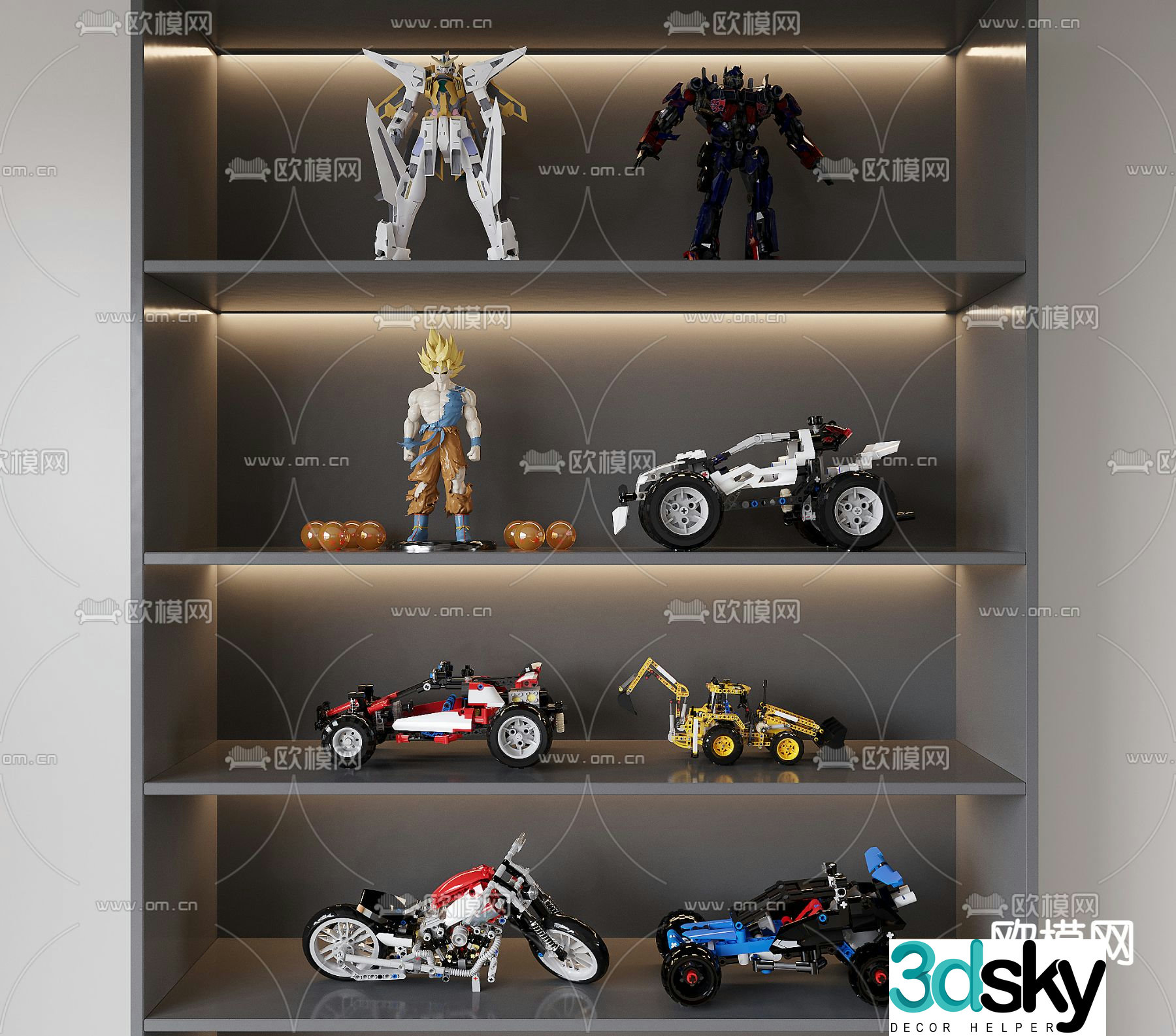 Robot toy racing figure 3d model