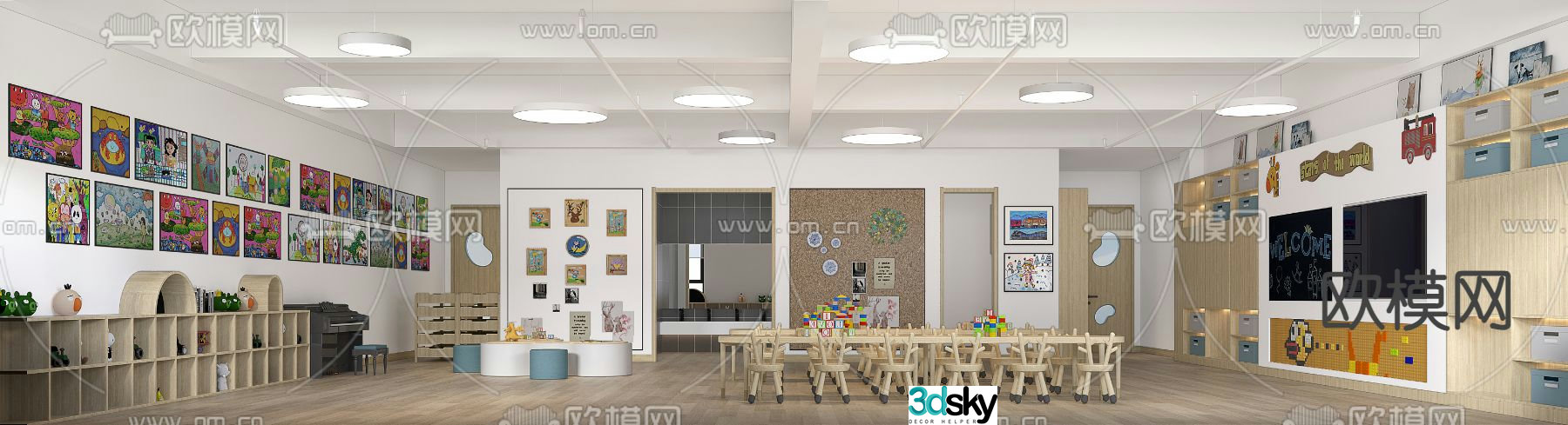 Modern kindergarten classroom 3d model